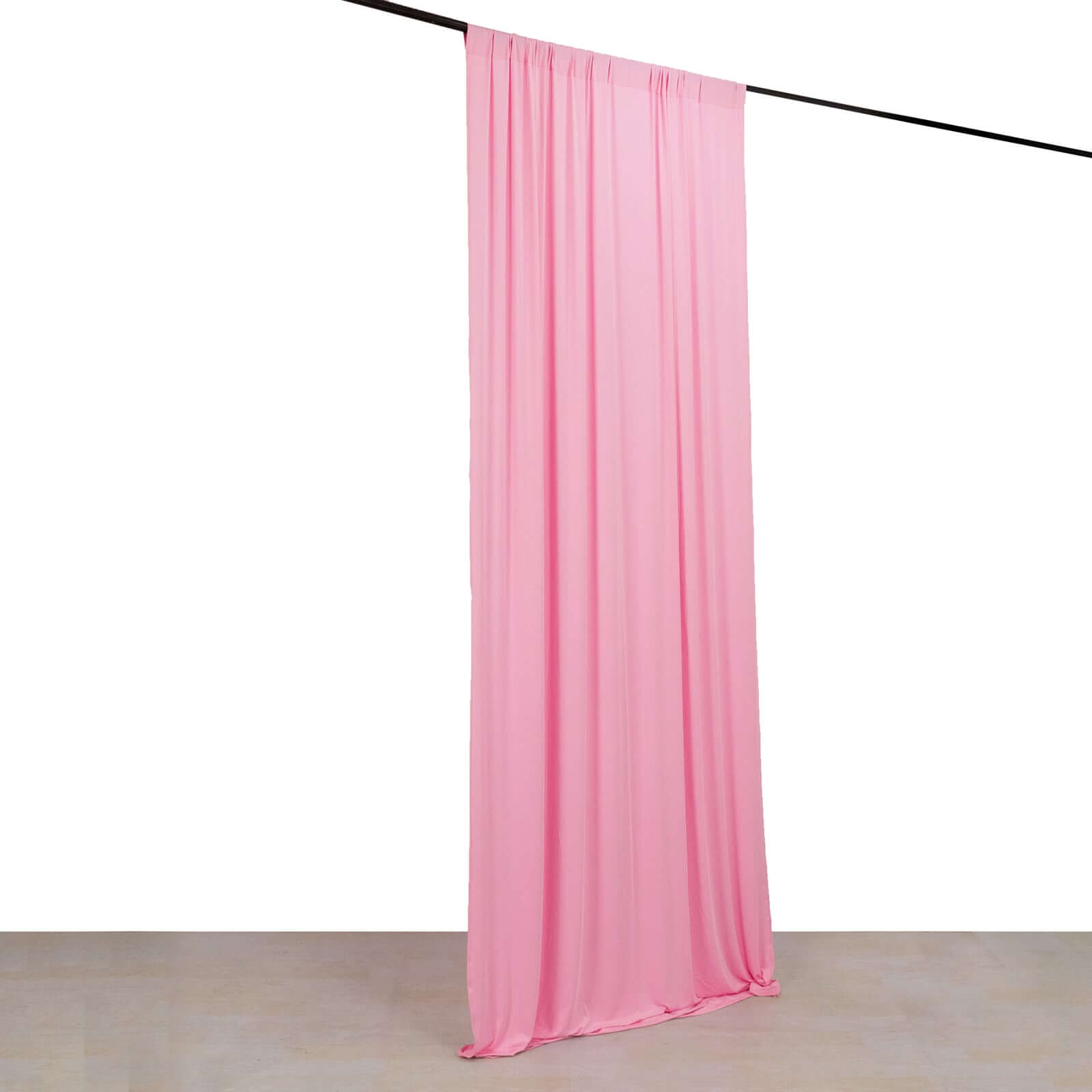 Pink Wrinkle-Free 4-Way Stretch Spandex Event Backdrop Drapes with Rod Pockets - 5ft x 10ft