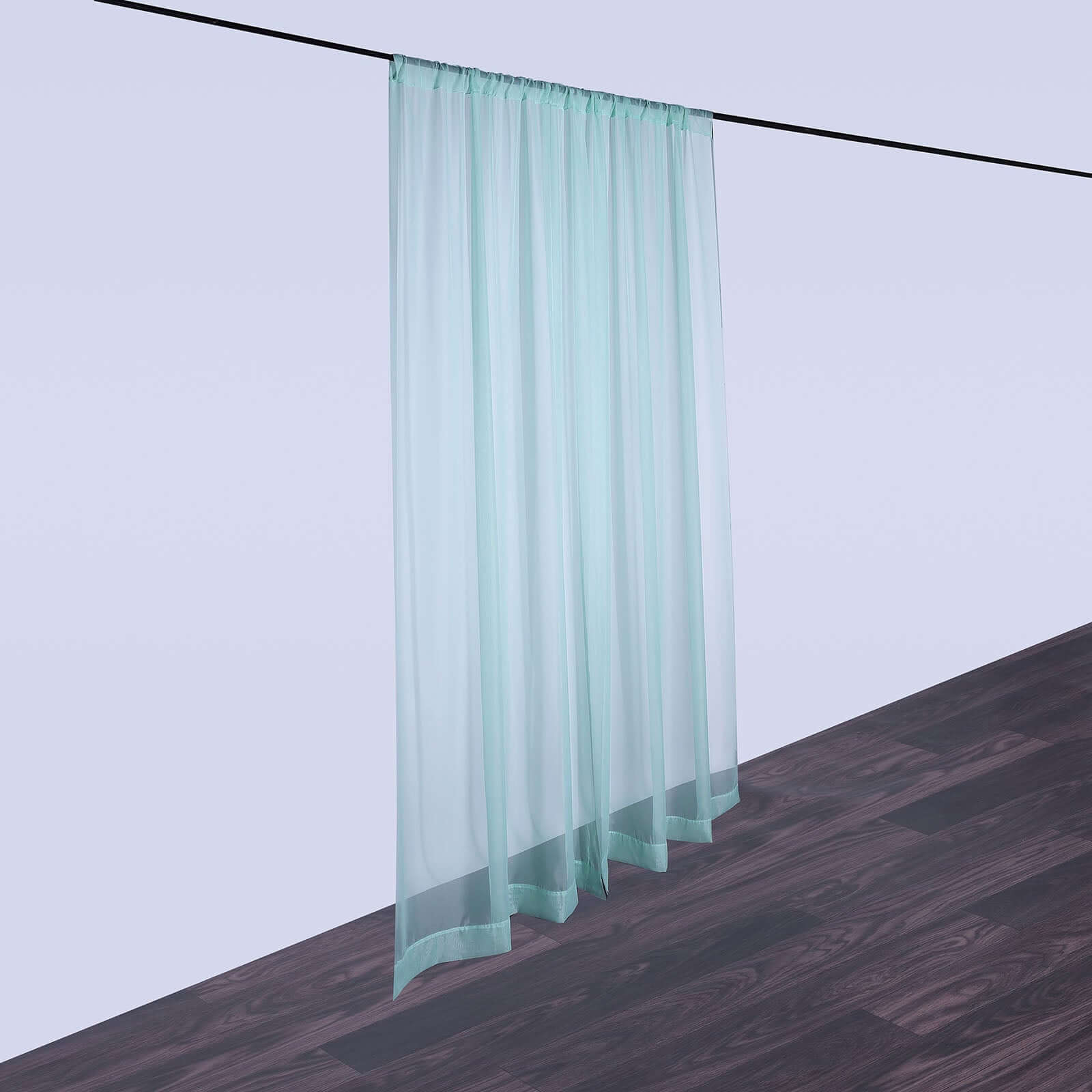 2-Pack Dusty Sage Green Flame-Resistant Chiffon Event Curtains, 10ftx10ft - Great for Events!