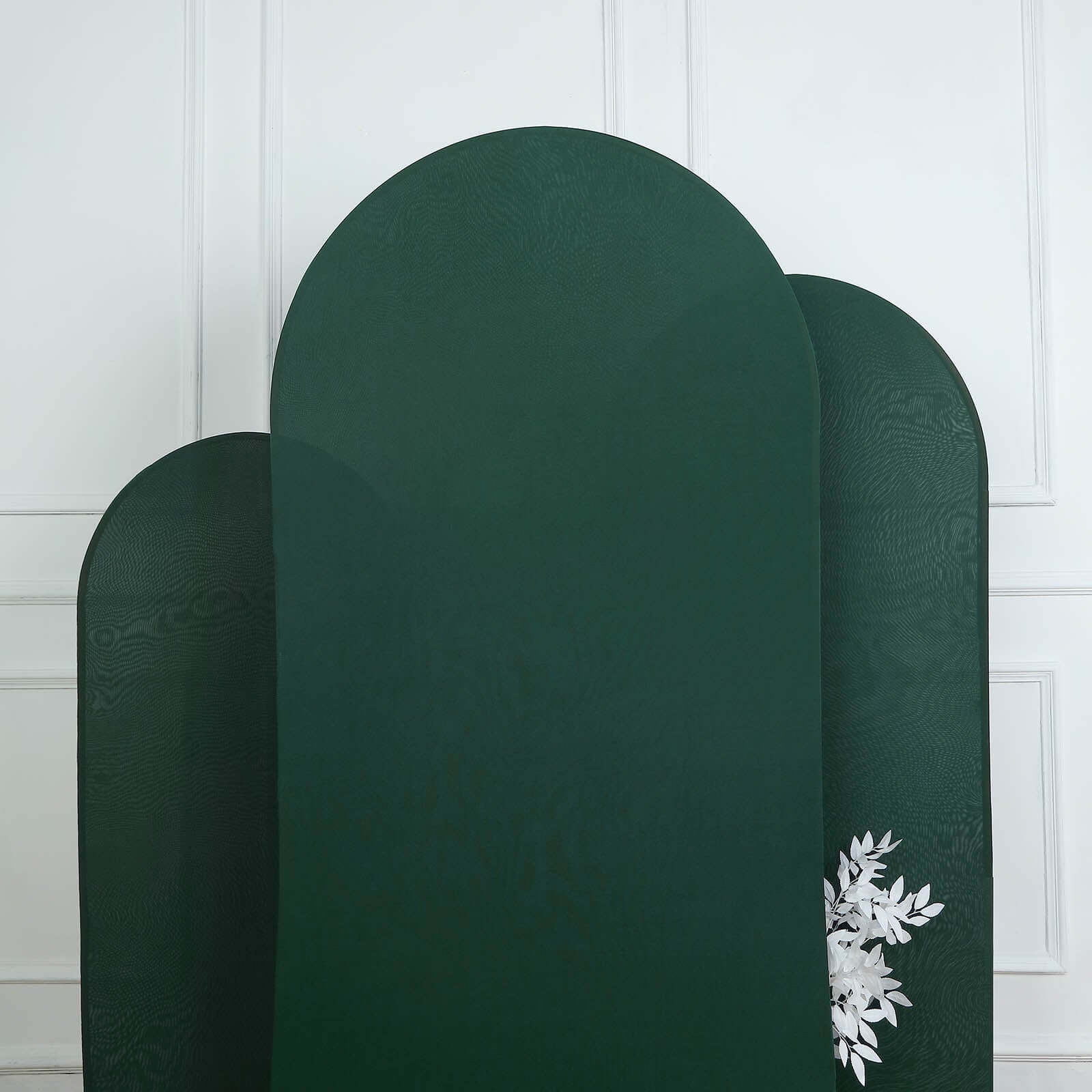 7ft Matte Hunter Emerald Green Spandex Fitted Backdrop Stand Cover for Round Top Wedding Arch - Ideal Decor
