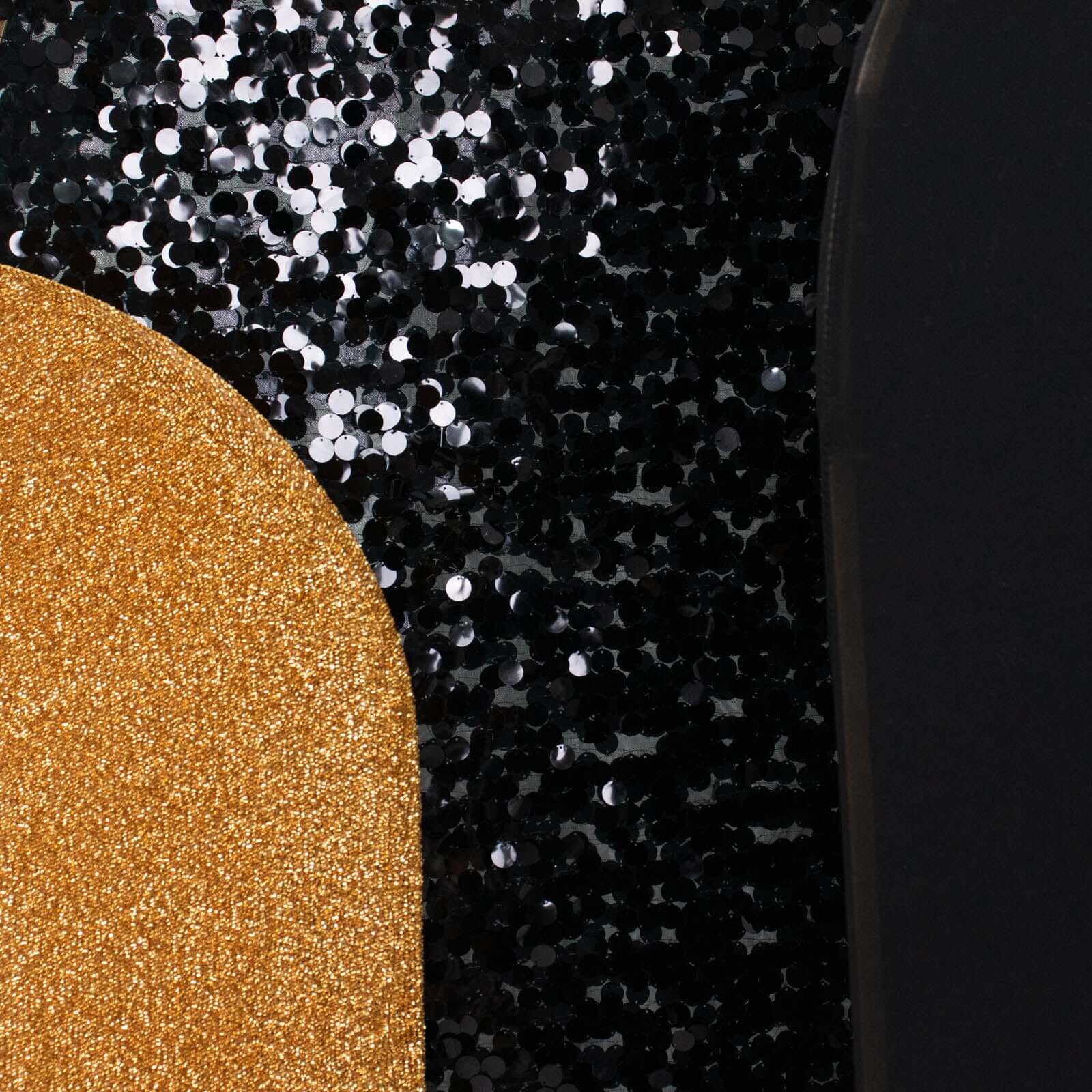 Hot Sale! Set of 3 Wedding Arch Frame Covers in Black & Gold