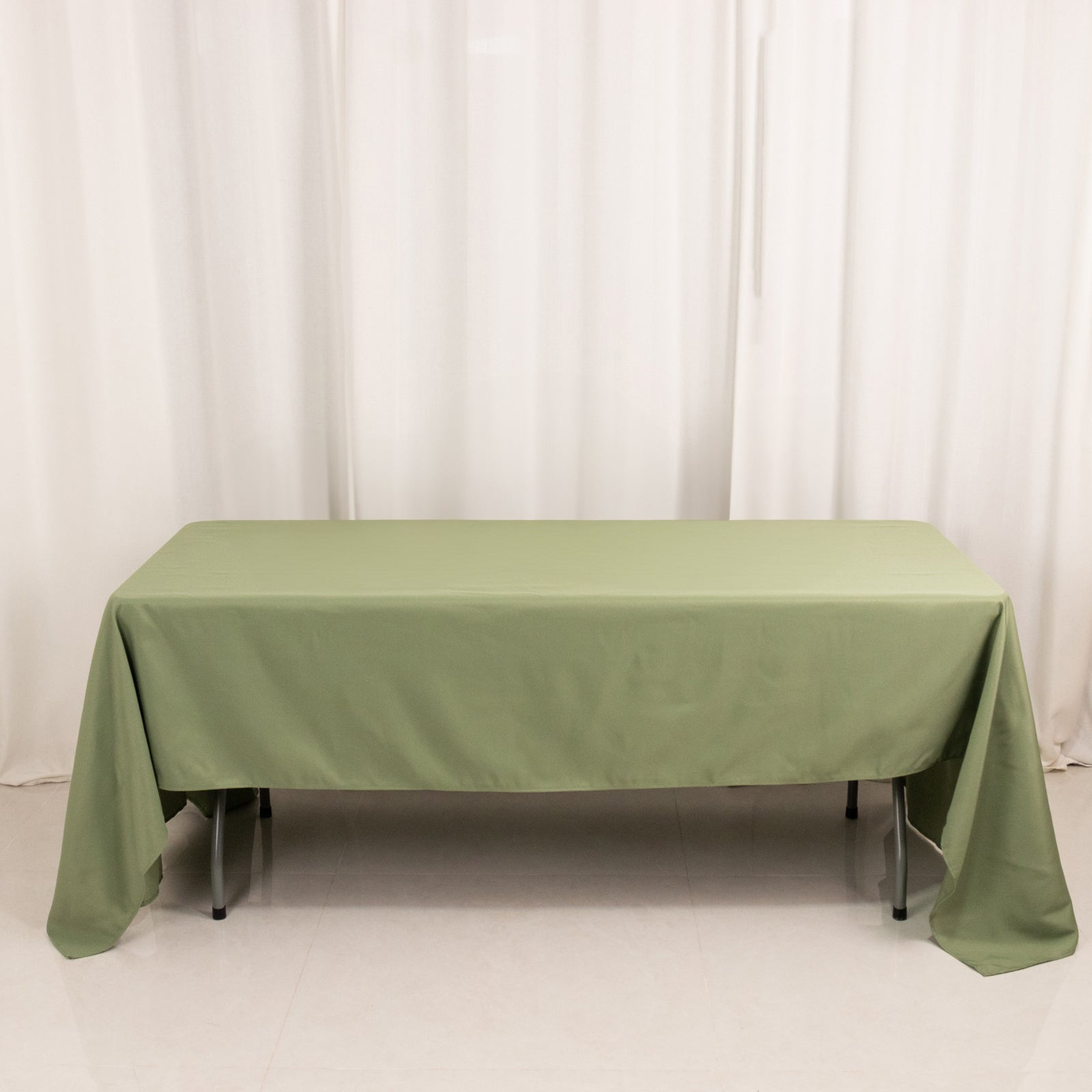 Exclusive 60x126 Dusty Sage Green Polyester Rectangle Tablecloth - Stain-Resistant 220GSM