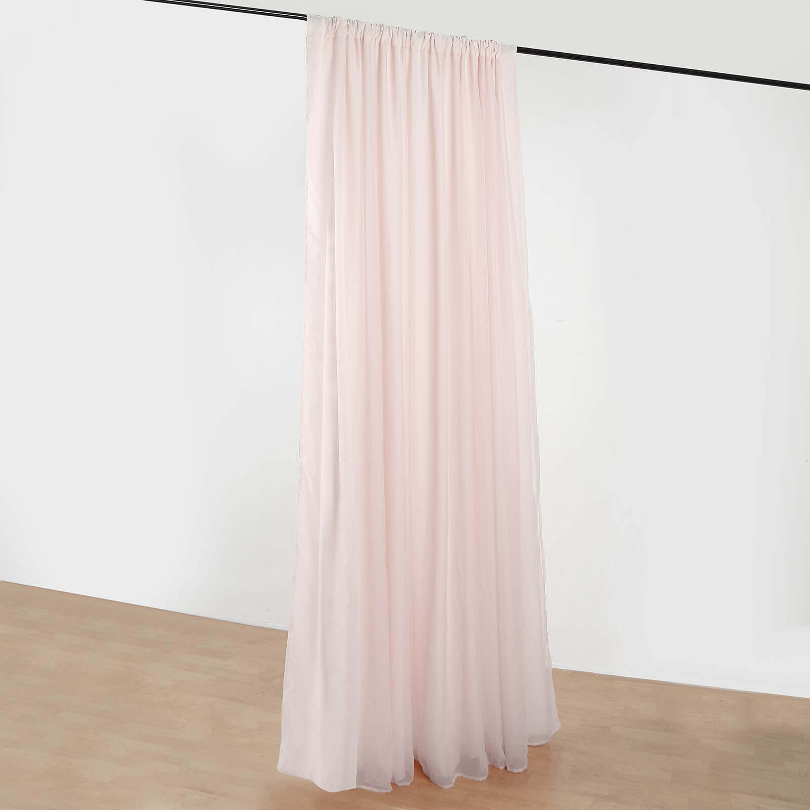 Hot Sale! 10ftx10ft Blush Dual - Layer Chiffon & Polyester Event Curtain Drapes with Rod Pockets