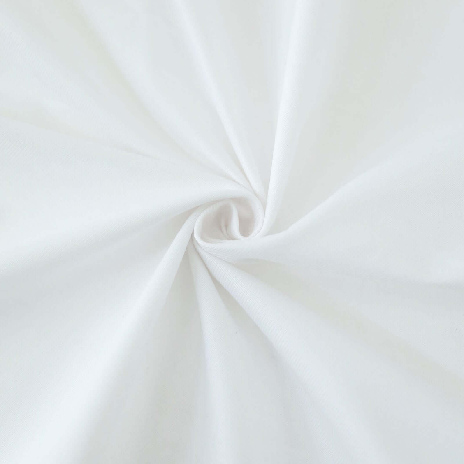 Commercial-Grade Fire-Retardant White Scuba Polyester Ceiling Drape Panel - 5ft x 40ft, Wrinkle-Free with Rod Pockets