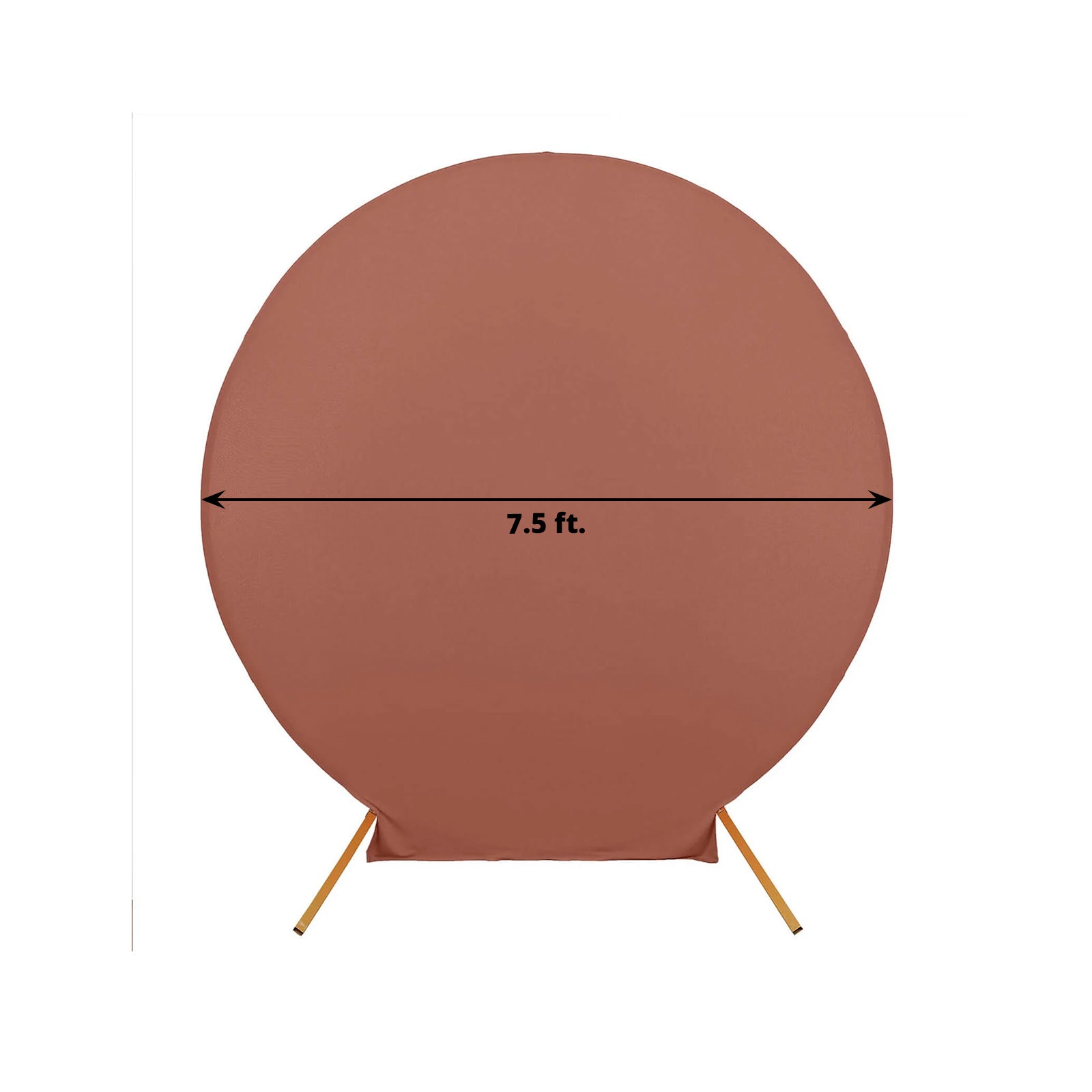 7.5ft Terracotta (Rust) Round Spandex Party Backdrop Stand Cover - Ideal for Events