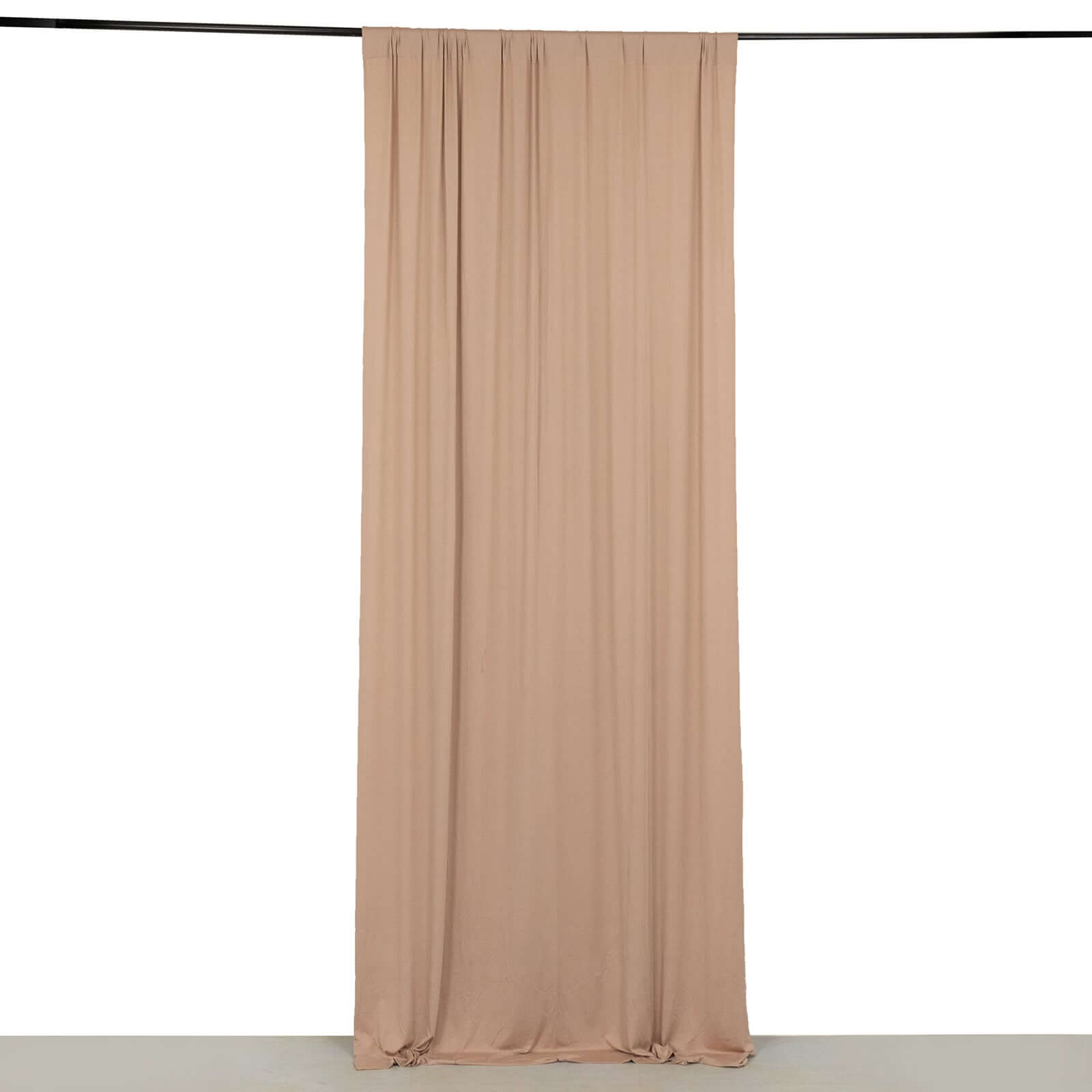 Wrinkle-Free Nude 4-Way Stretch Spandex Event Drapes with Rod Pockets - 5ft x 10ft