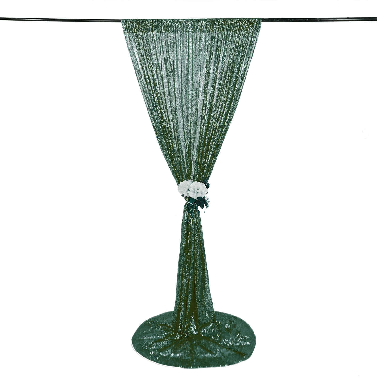 Hunter Emerald Green 8ftx8ft Sequin Event Curtain Drapes - Perfect Backdrop