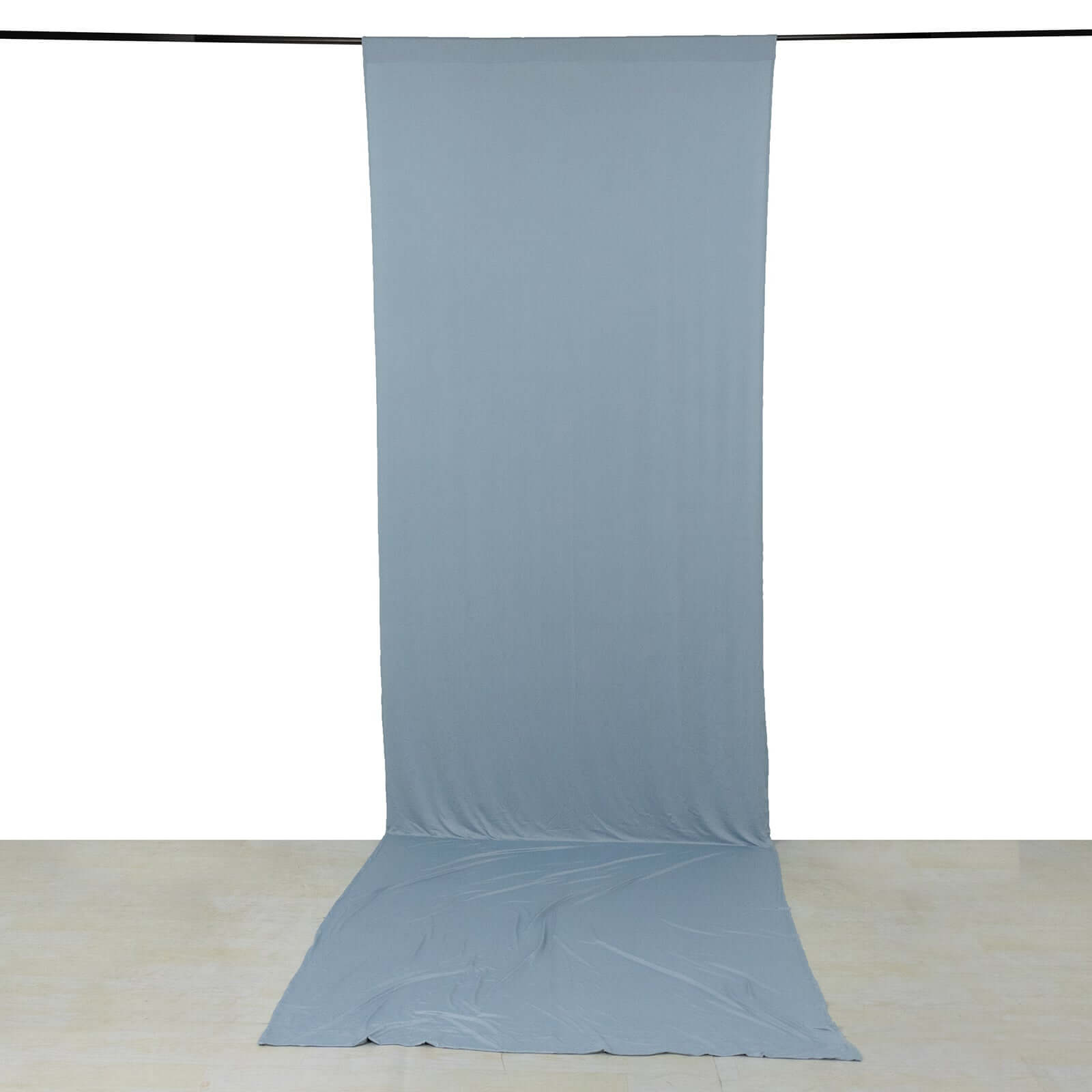 Hot Deal! Dusty Blue 4-Way Stretch Spandex Event Backdrop Curtain with Rod Pockets, 5ft x 16ft, Wrinkle-Free