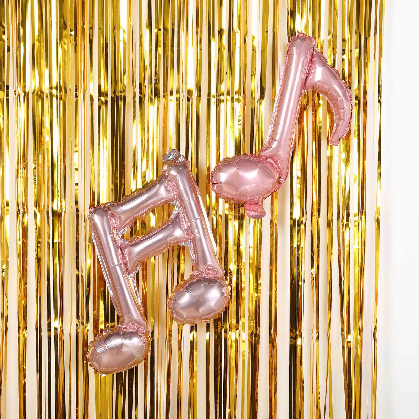 8ft Gold Metallic Foil Fringe Curtain - Ideal Party Backdrop