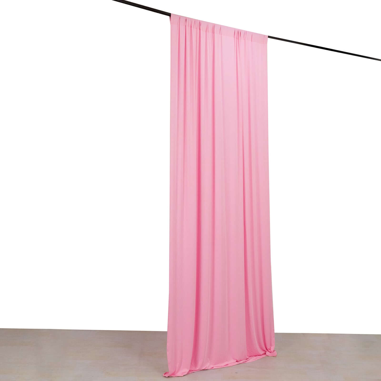 Pink Wrinkle-Free 4-Way Stretch Spandex Event Backdrop Drapes with Rod Pockets - 5ft x 10ft