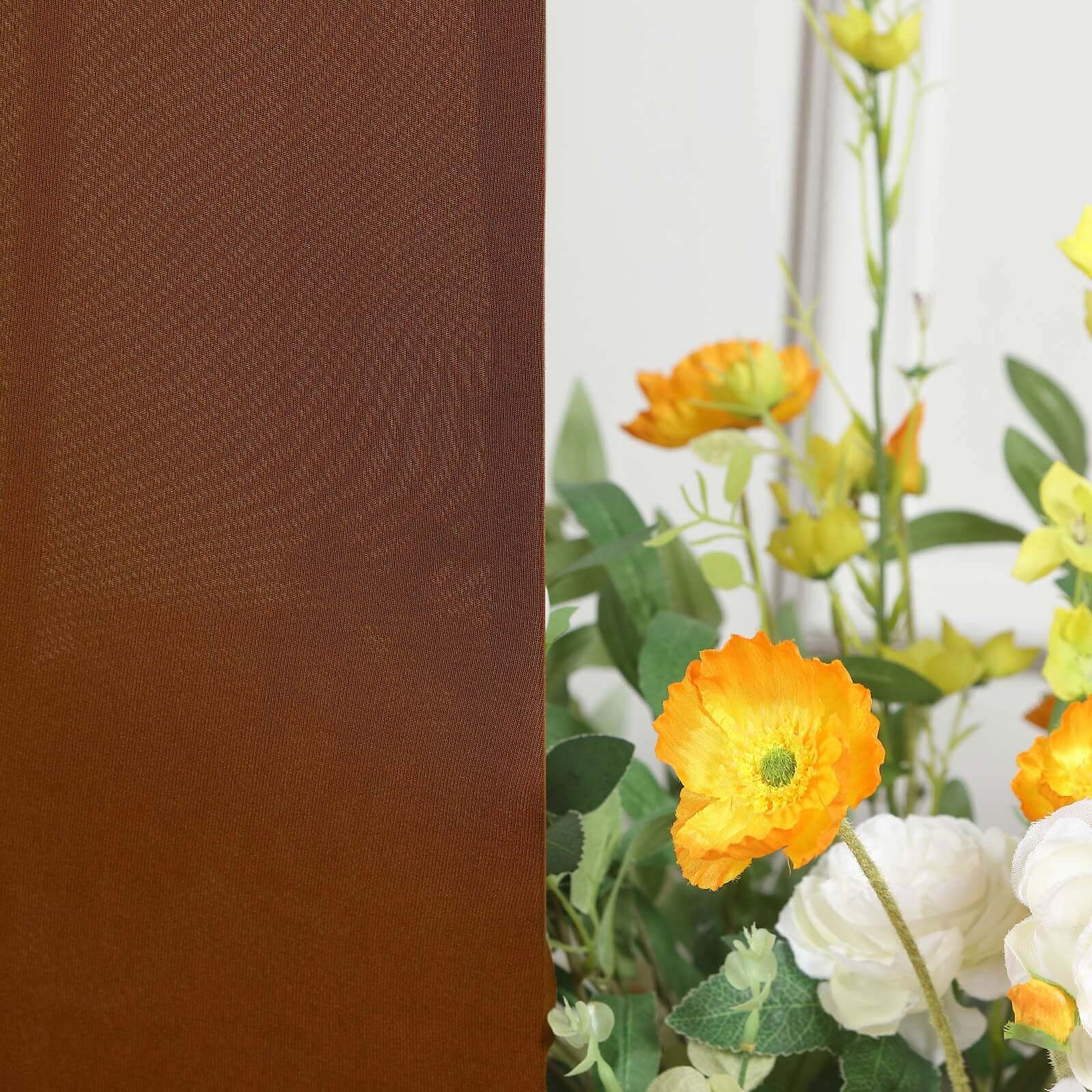 6ft Cinnamon Brown Spandex Fitted Cover for Round Top Wedding Arch - Ideal Decor