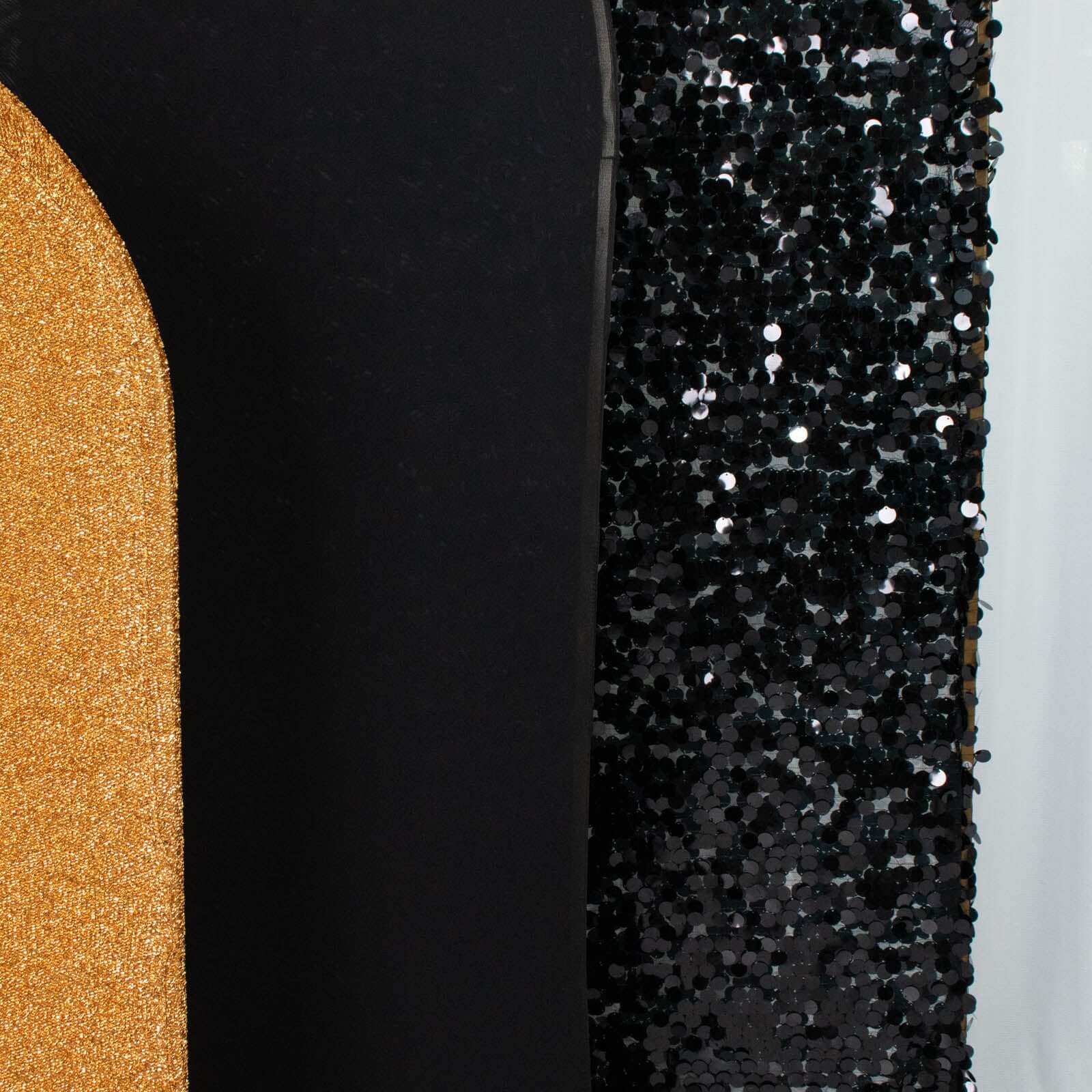 Hot Sale! Set of 3 Wedding Arch Frame Covers in Black & Gold