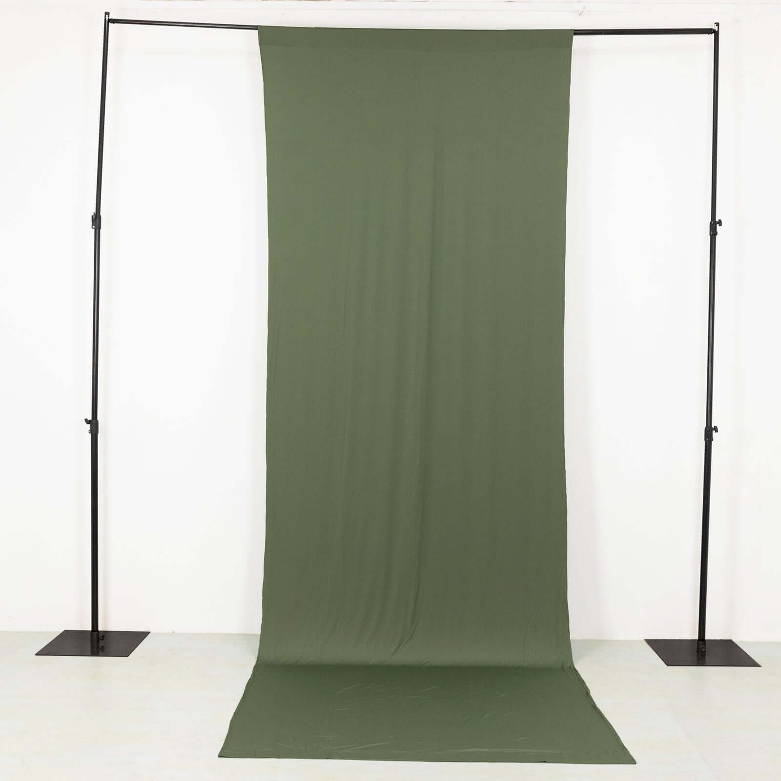 Wrinkle-Free Dusty Sage Green 4-Way Stretch Spandex Event Curtain Drapes, 5ftx14ft with Rod Pockets