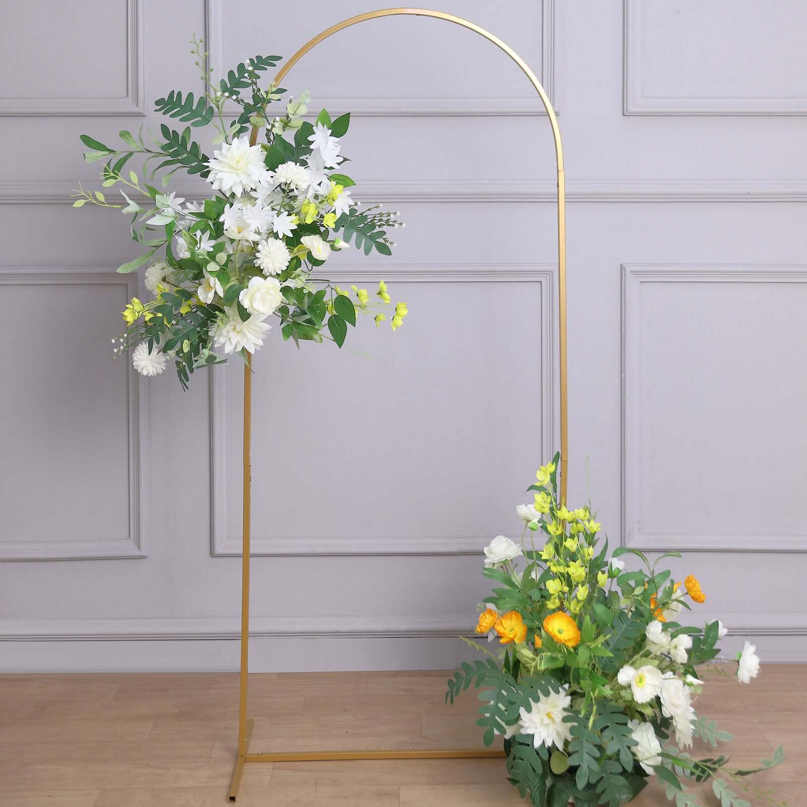 5ft Gold Metal Wedding Arch - Chiara Floral Display Frame with Round Top (Great Deal!)