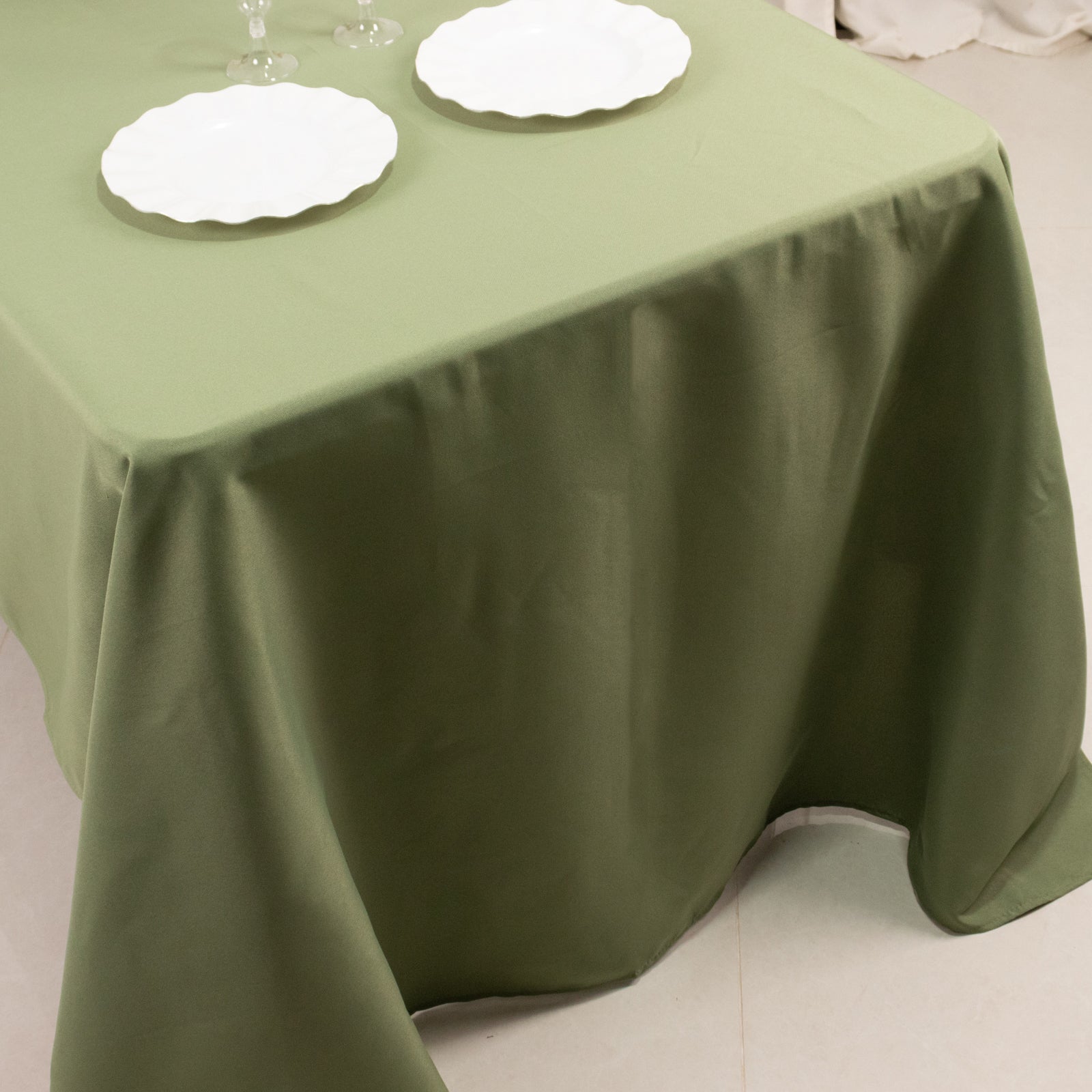 Exclusive 60x126 Dusty Sage Green Polyester Rectangle Tablecloth - Stain-Resistant 220GSM