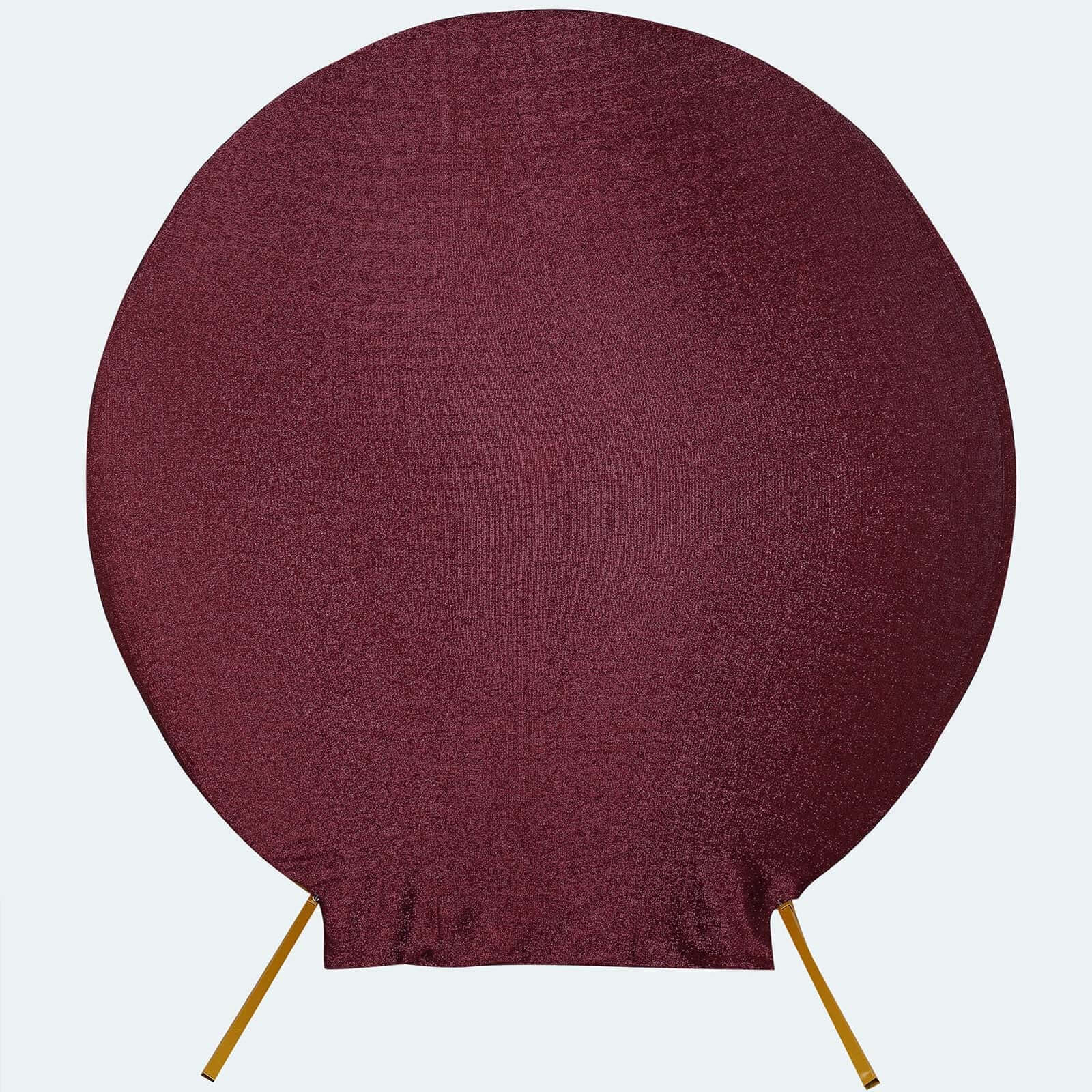 7.5ft Double-Sided Burgundy Metallic Shimmer Tinsel Spandex Round Wedding Arch Backdrop Cover