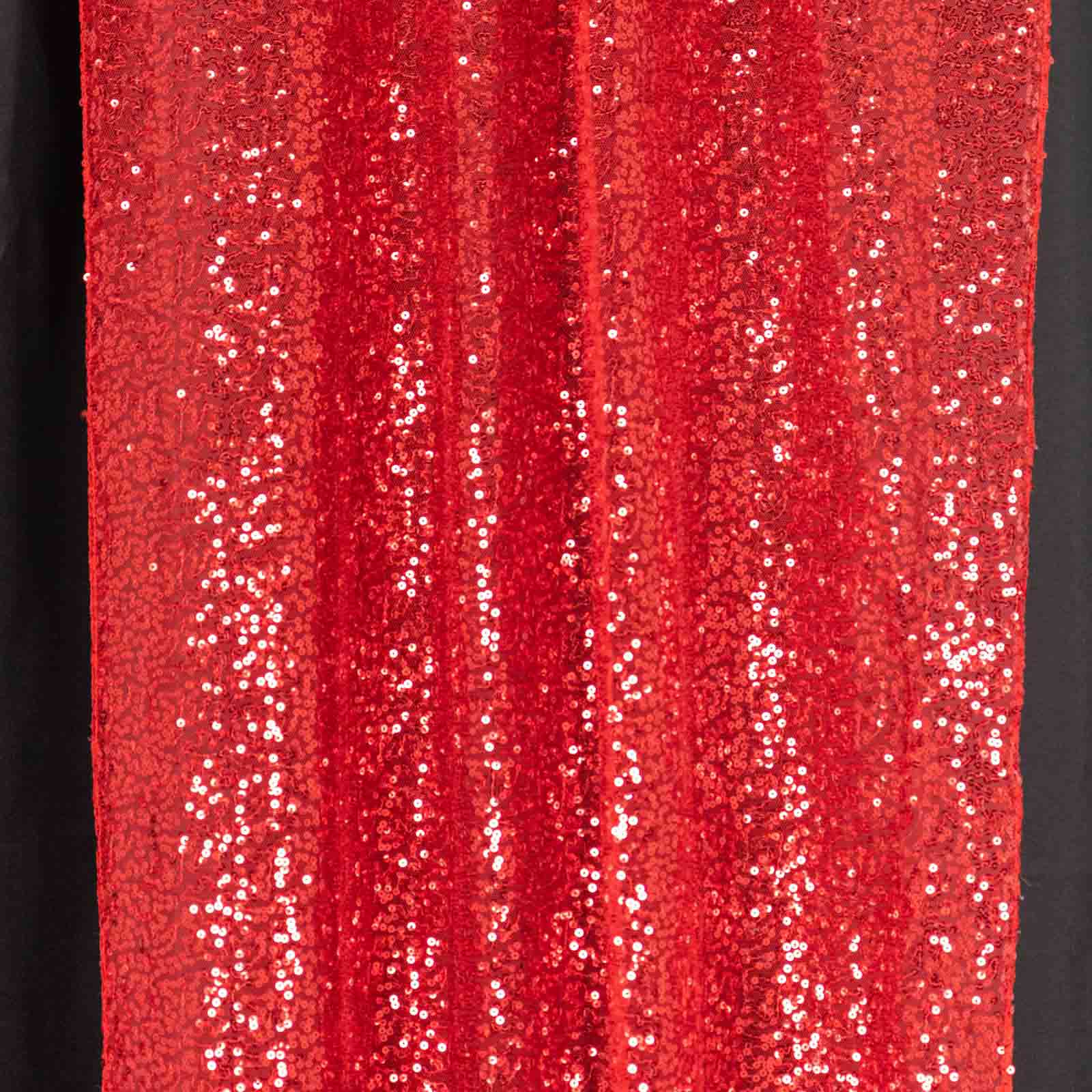 Hot Sale! 2 Pack 8ftx2ft Red Sequin Event Curtain Drapes with Rod Pockets for Stunning Backdrops