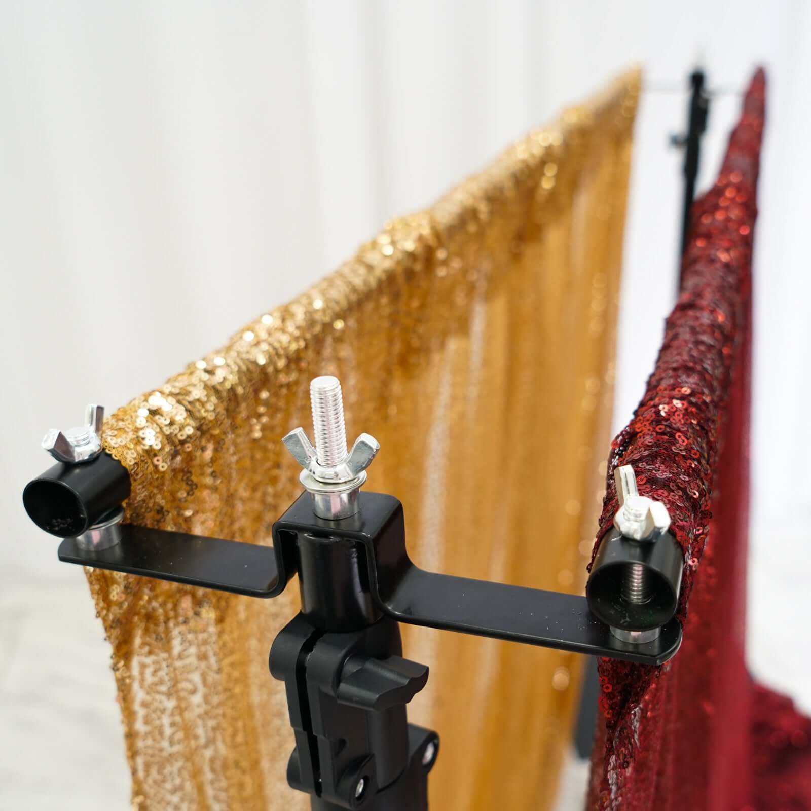 10ft DIY Adjustable Triple Crossbar Kit with Mounting Brackets for Backdrop Stands - Ideal for Studio Use