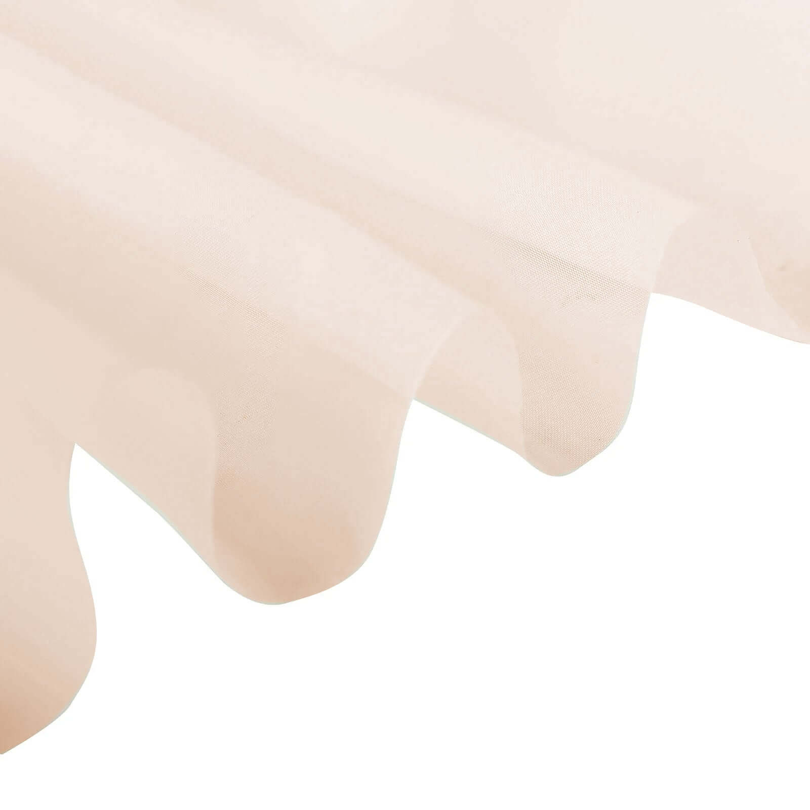 Limited-Time Offer! 5ft x 14ft Premium Nude Chiffon Flame-Resistant Curtain Panel with Rod Pocket
