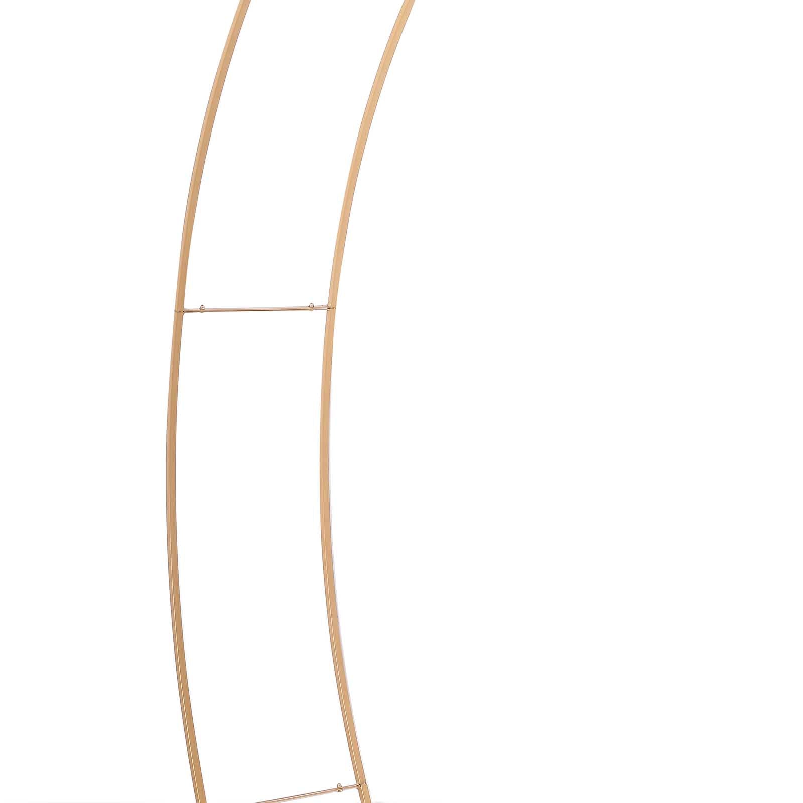 7.5ft Heavy Duty Gold Double Hoop Metal Wedding Arbor - Ideal for Floral & Balloon Decor
