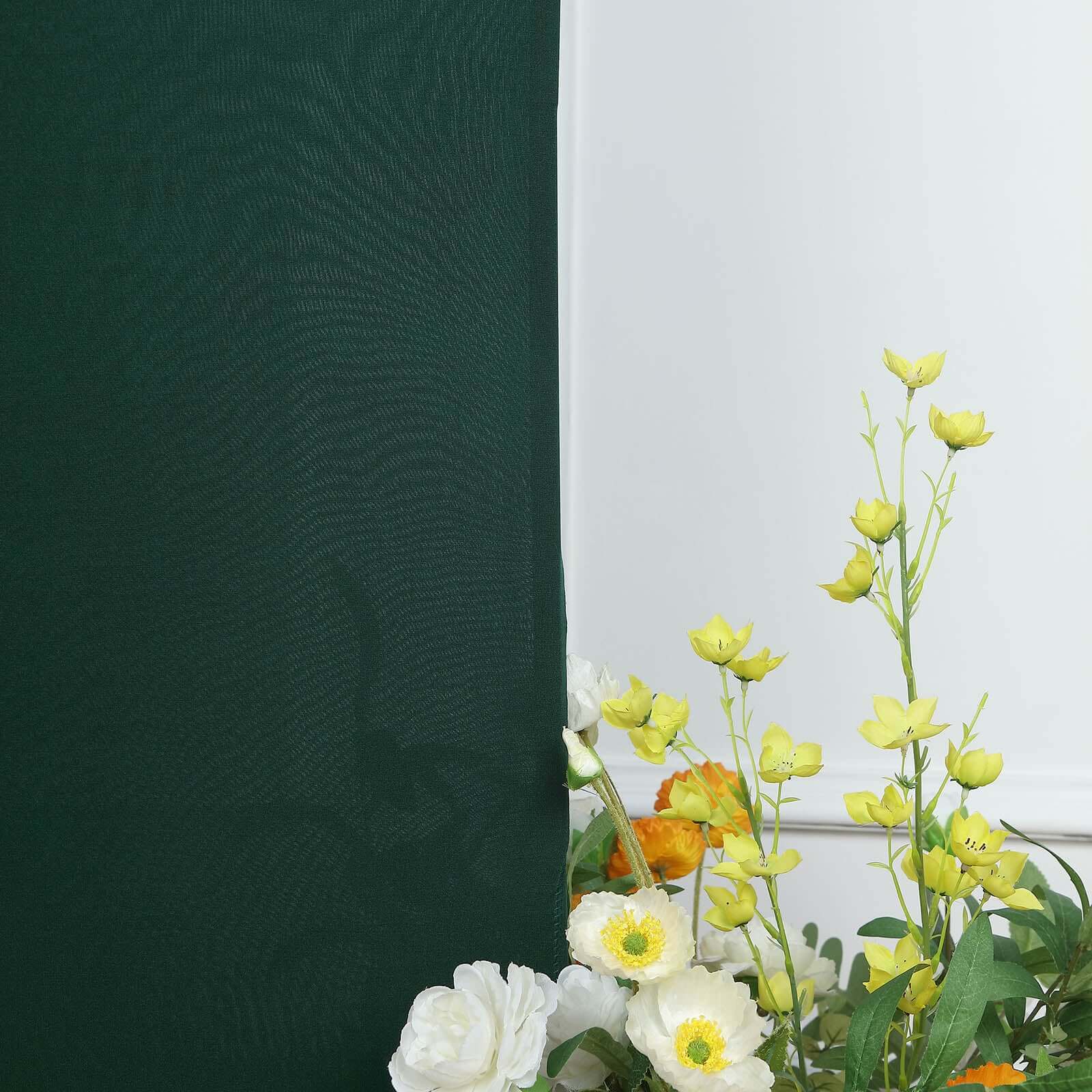 7ft Matte Hunter Emerald Green Spandex Fitted Backdrop Stand Cover for Round Top Wedding Arch - Ideal Decor