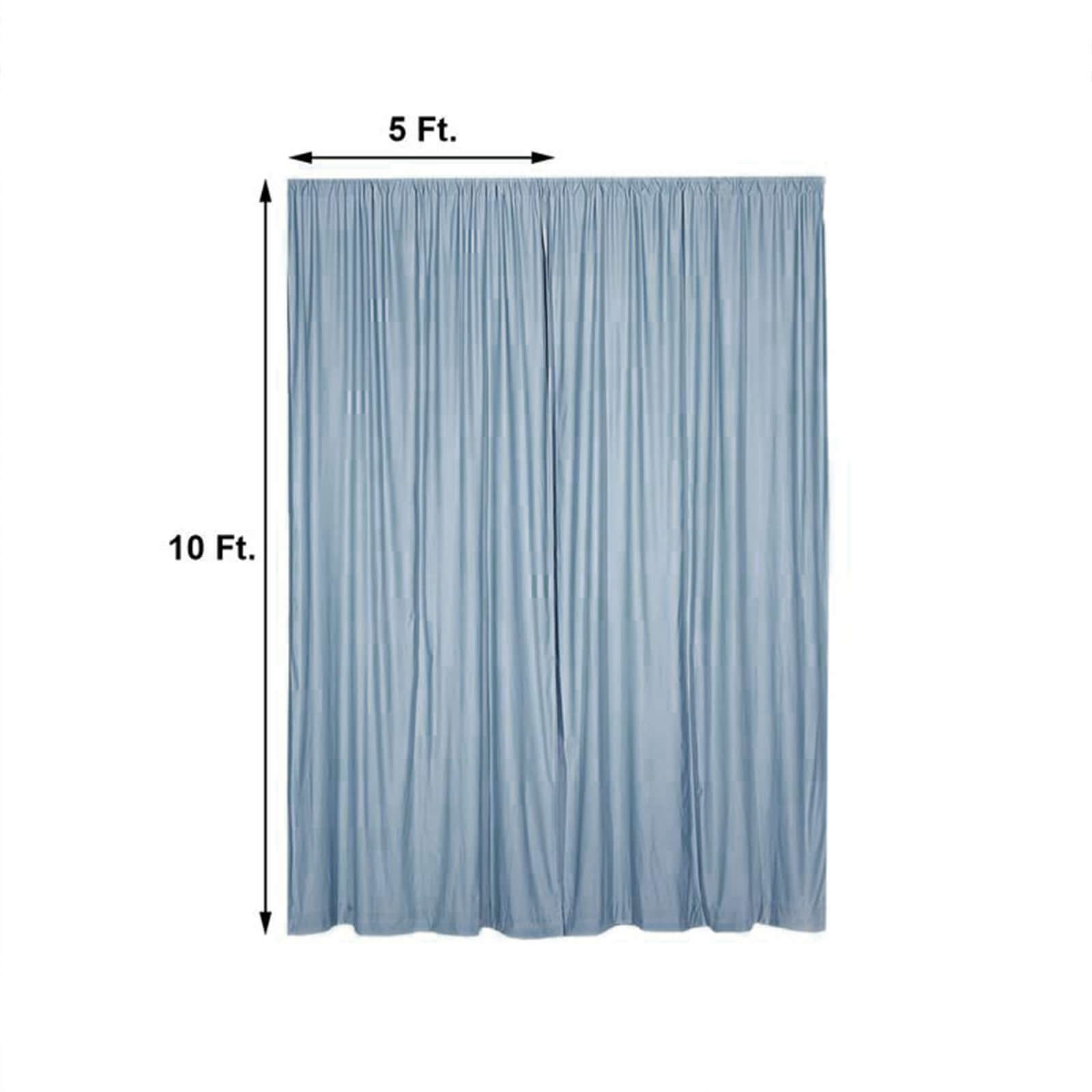 Hot Sale! 2 Pack 10ftx10ft Dusty Blue Scuba Polyester Wrinkle-Free Flame-Resistant Event Curtain Drapes with Rod Pockets