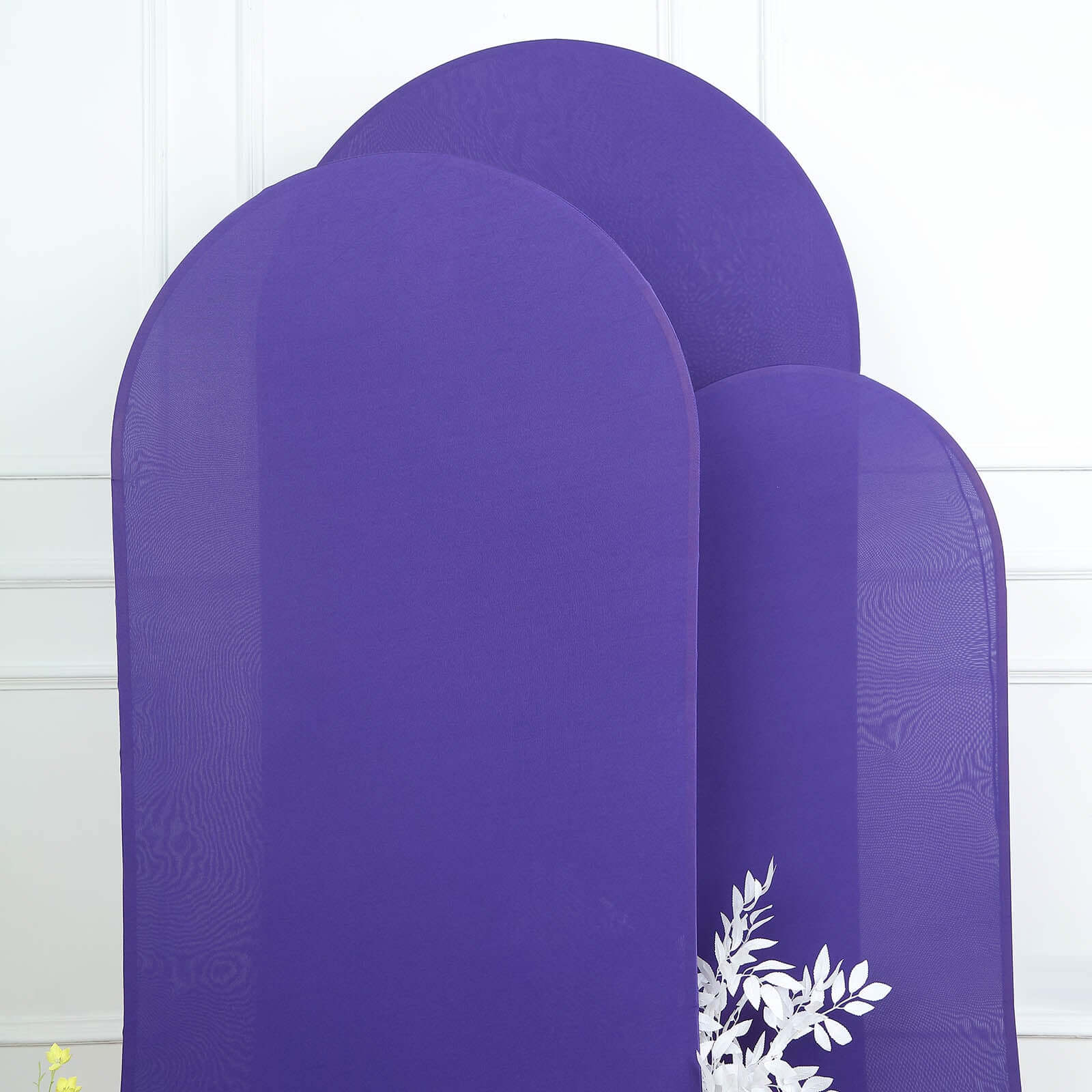 Hot! 3-Piece Matte Purple Spandex Fitted Covers for Round Top Chiara Wedding Arch (5ft, 6ft, 7ft)