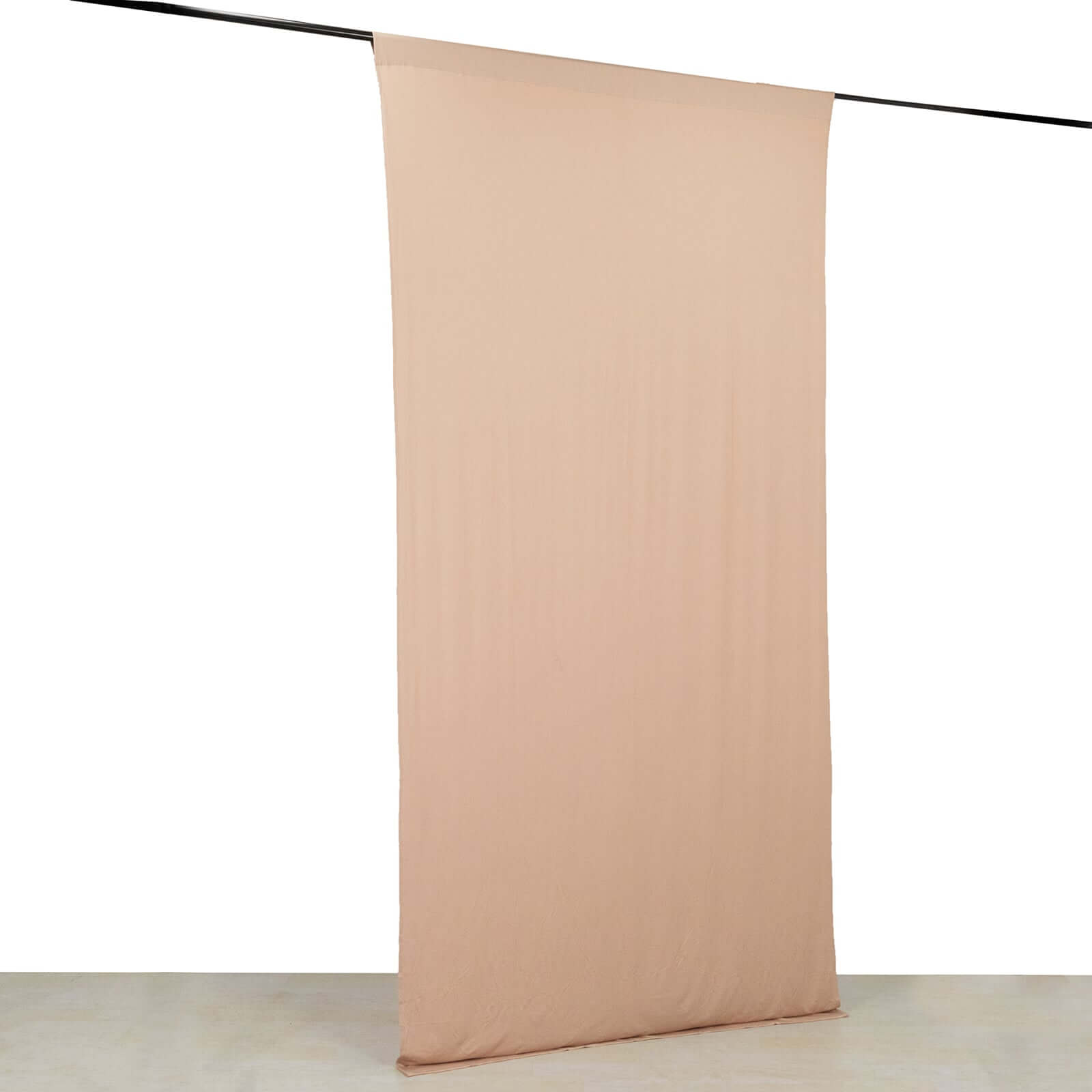 Wrinkle-Free Nude 4-Way Stretch Spandex Event Drapes with Rod Pockets - 5ft x 10ft