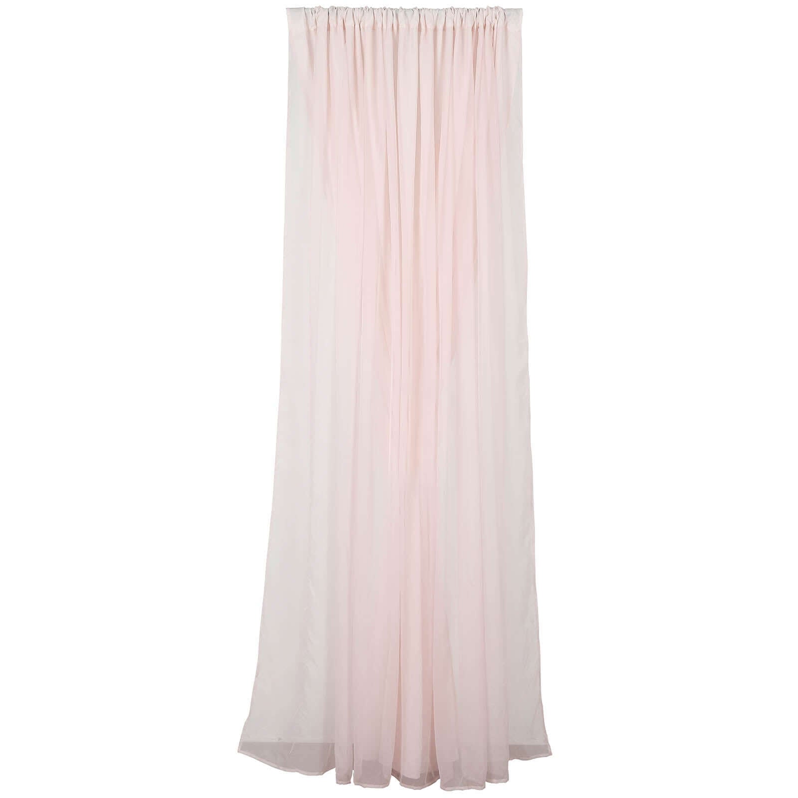 Hot Sale! 10ftx10ft Blush Dual - Layer Chiffon & Polyester Event Curtain Drapes with Rod Pockets