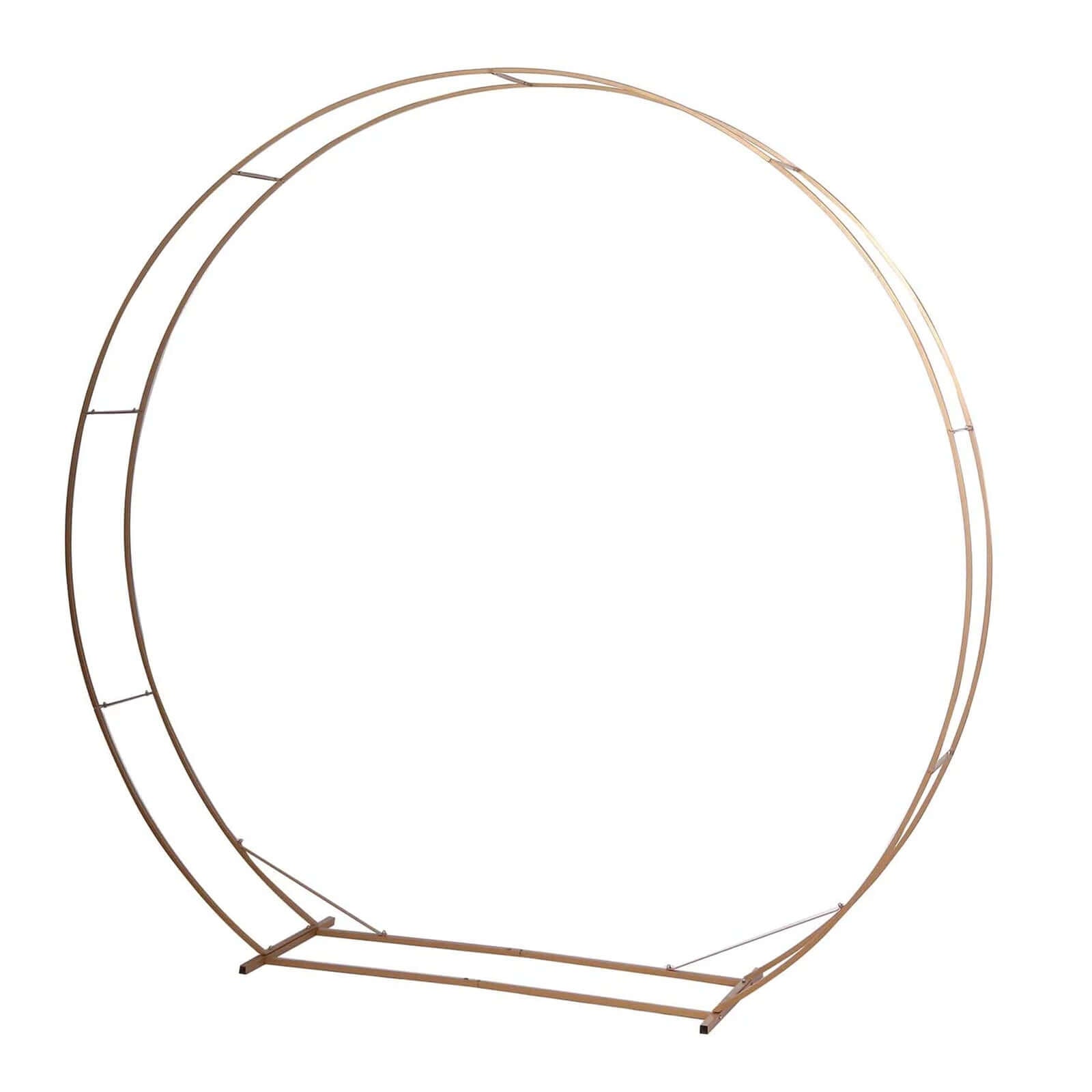 7.5ft Heavy Duty Gold Double Hoop Metal Wedding Arbor - Ideal for Floral & Balloon Decor