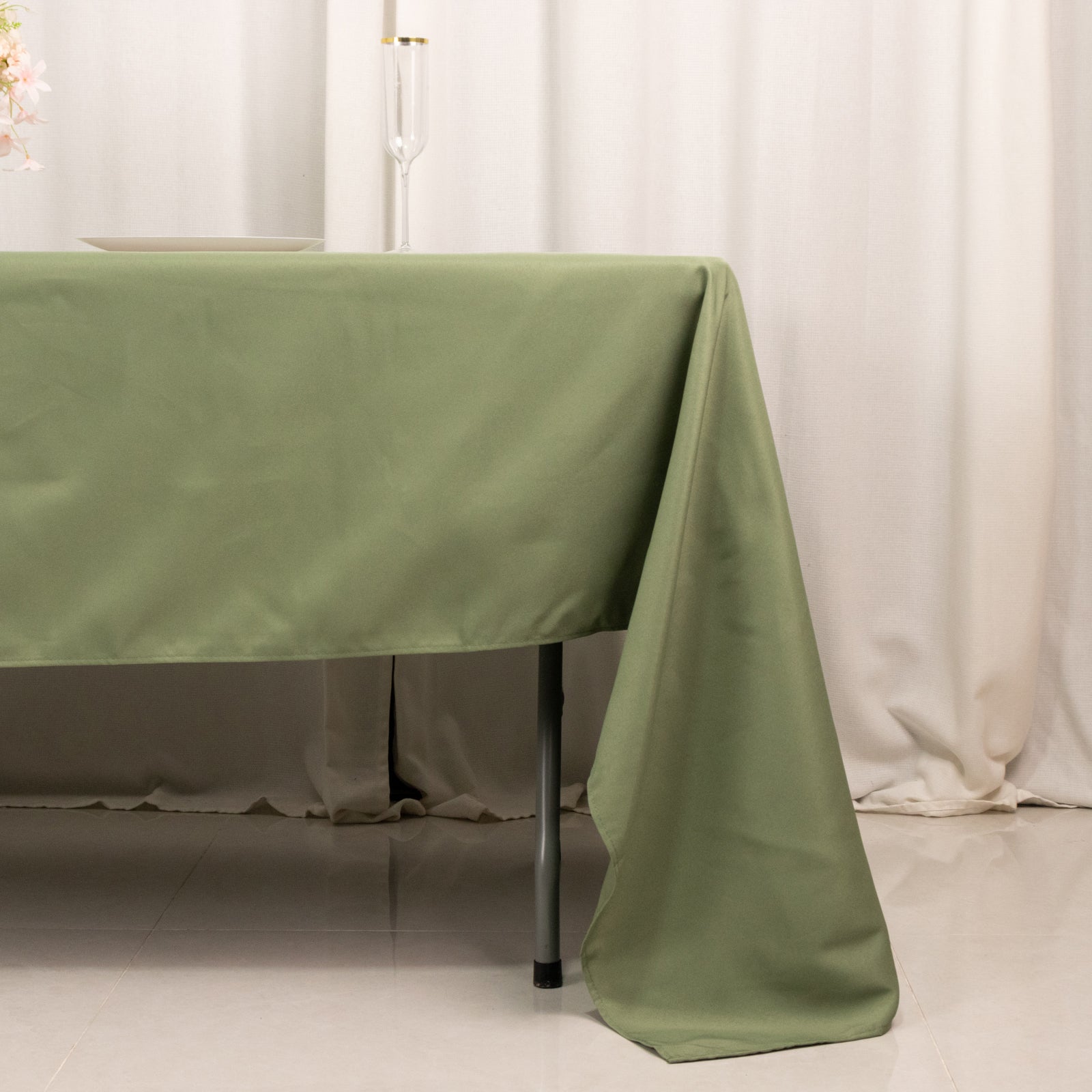 Exclusive 60x126 Dusty Sage Green Polyester Rectangle Tablecloth - Stain-Resistant 220GSM