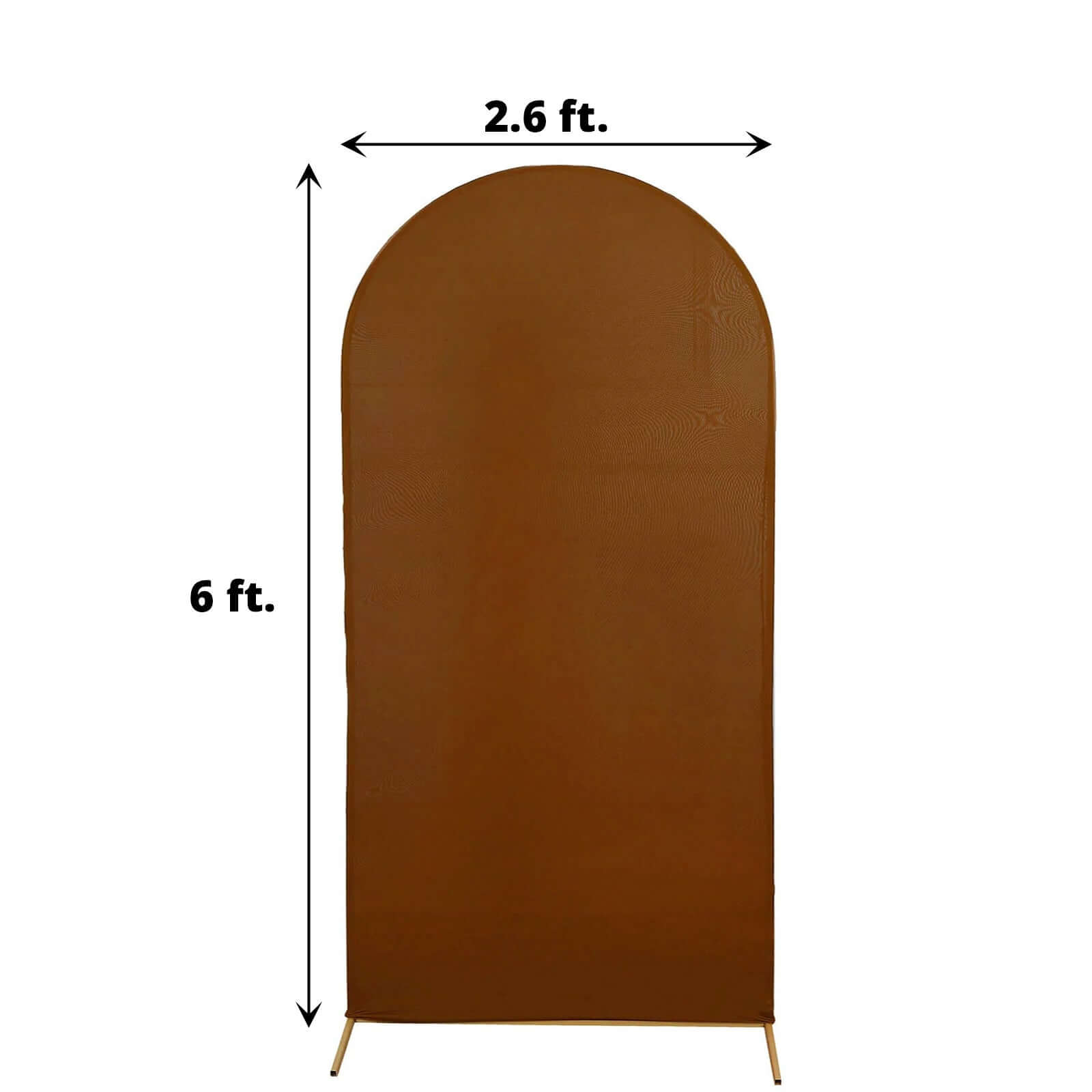 6ft Cinnamon Brown Spandex Fitted Cover for Round Top Wedding Arch - Ideal Decor