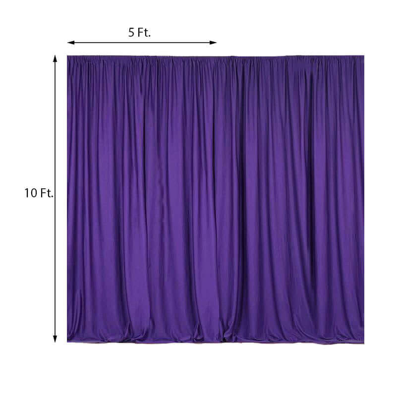 Special Offer! 2-Pack Purple Scuba Polyester Event Curtains, 10ftx10ft, Flame Resistant & Wrinkle Free