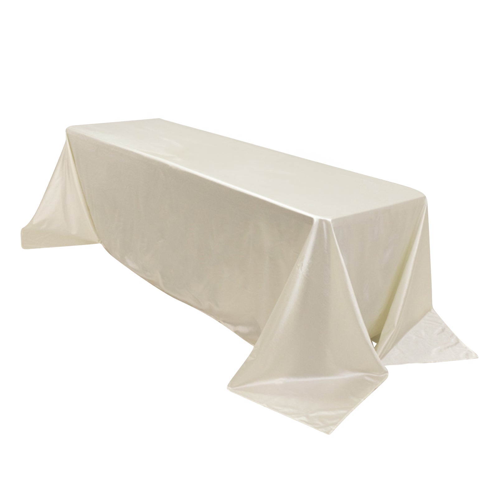 Premium Wrinkle-Free & Stain-Resistant Shimmering Pearl White Scuba Tablecloth 90x156