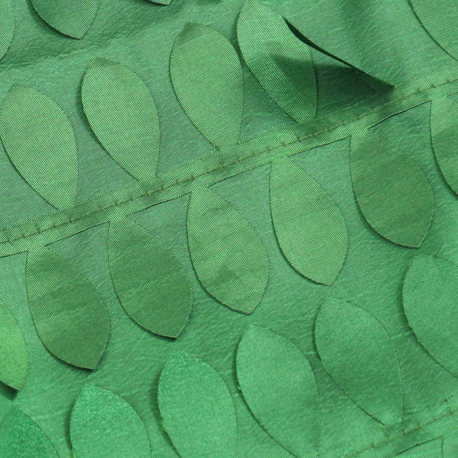 Exclusive 8ft x 8ft Green 3D Leaf Petal Taffeta Event Curtains with Rod Pocket for Backdrops