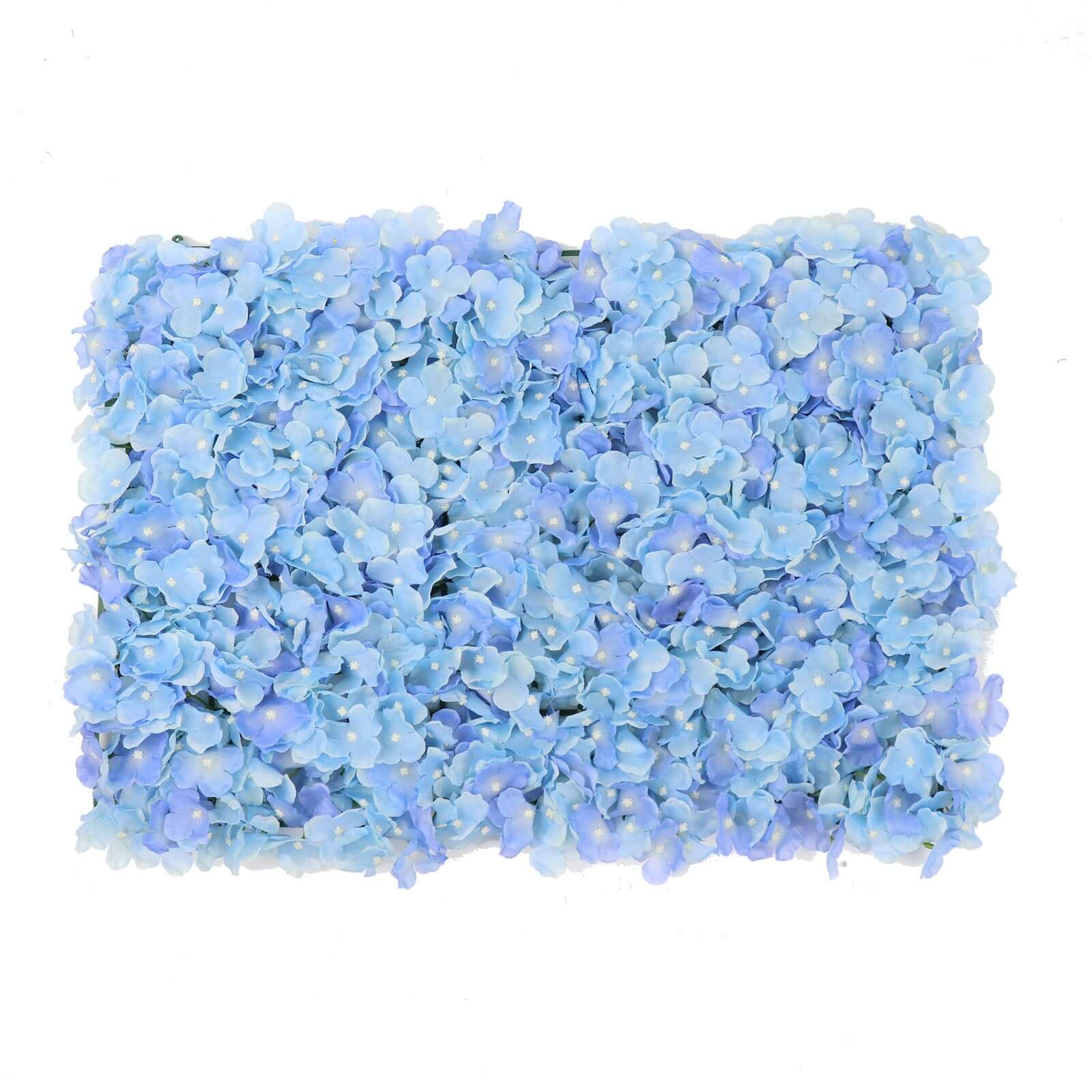 Amazing 11 Sq ft. UV-Protected Light Blue Hydrangea Flower Wall Mat Backdrop - 4 Artificial Panels