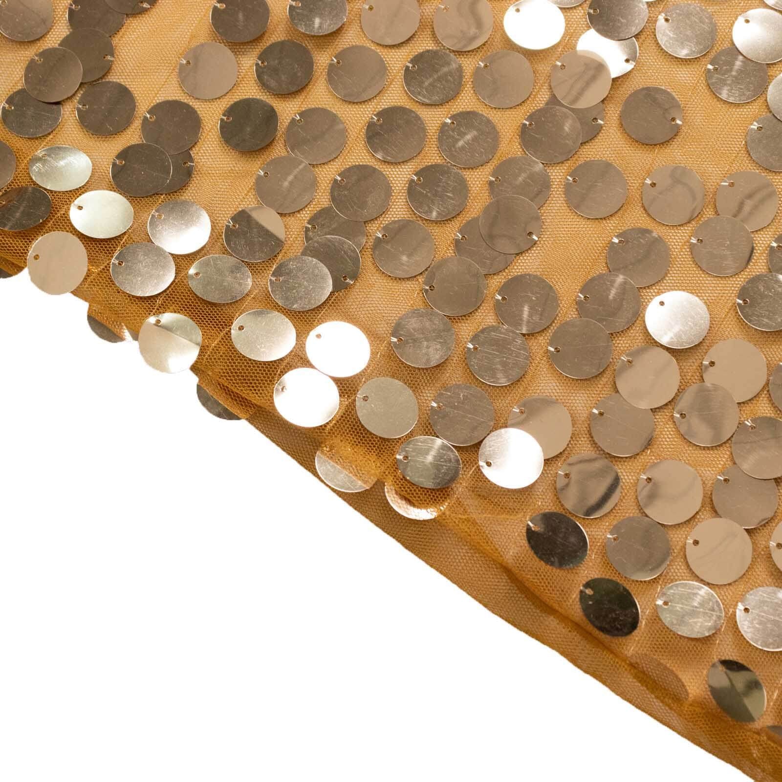 5ft Sparkling Gold Payette Sequin Fitted Cover for Round Top Wedding Arch Stand