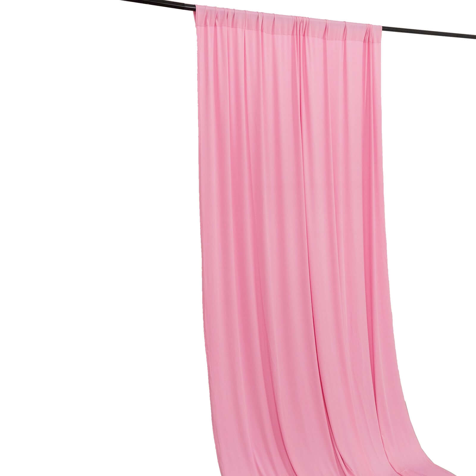 Pink Wrinkle-Free 4-Way Stretch Spandex Event Backdrop Drapes with Rod Pockets - 5ft x 10ft