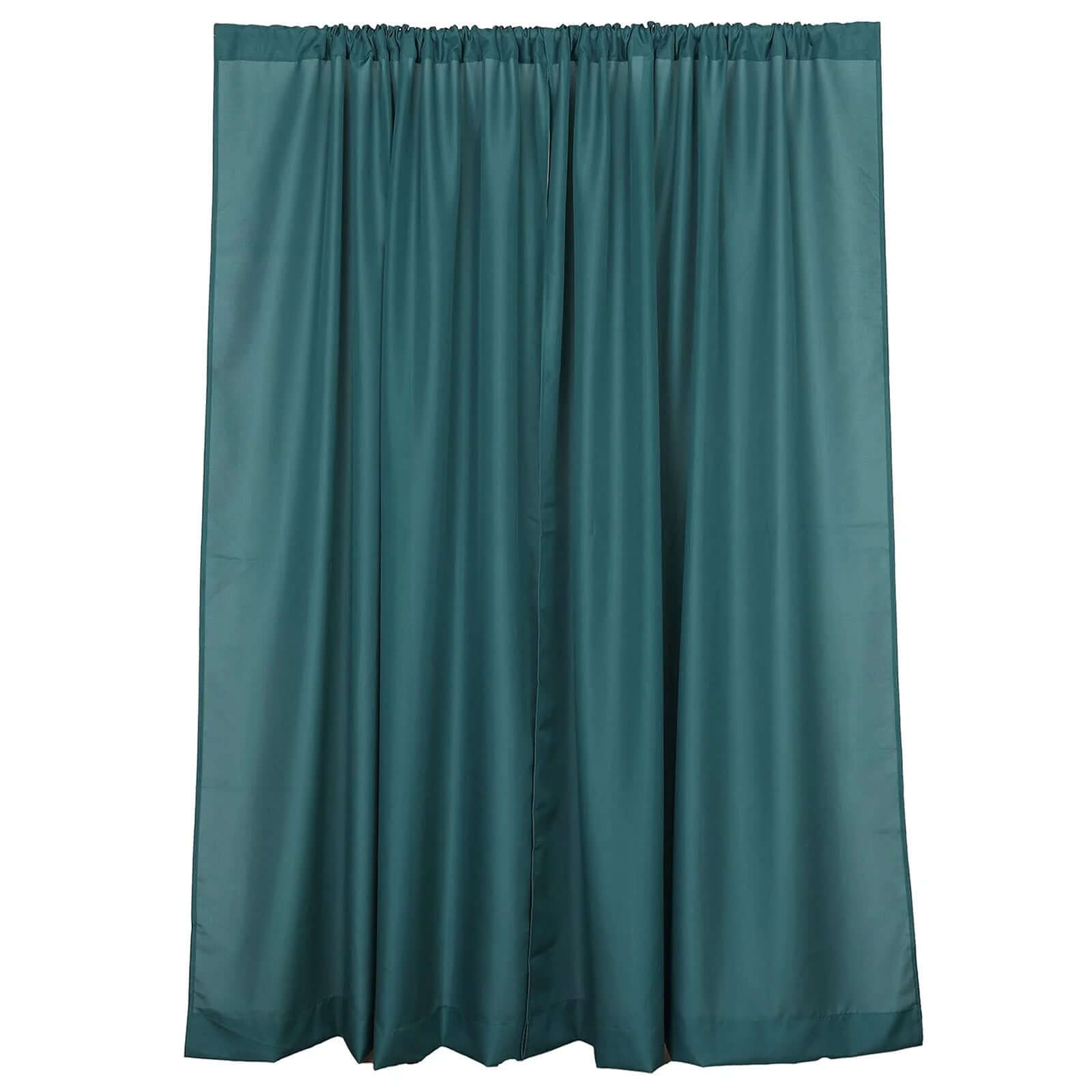2-Pack 10ftx8ft Peacock Teal Polyester Event Drapes with Rod Pockets, 130 GSM