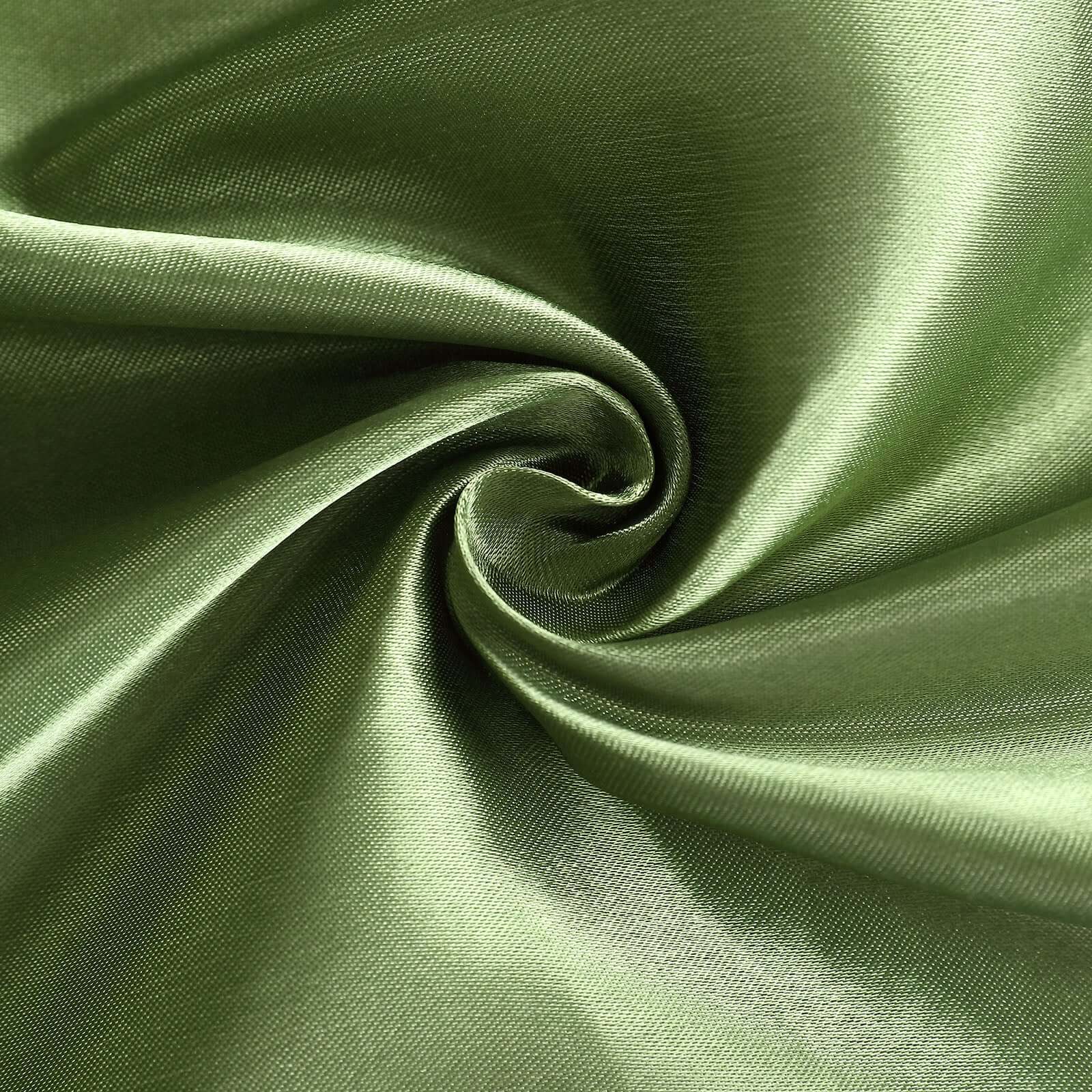 8ft x 10ft Olive Green Satin Event Backdrop Drapes for Various Occasions