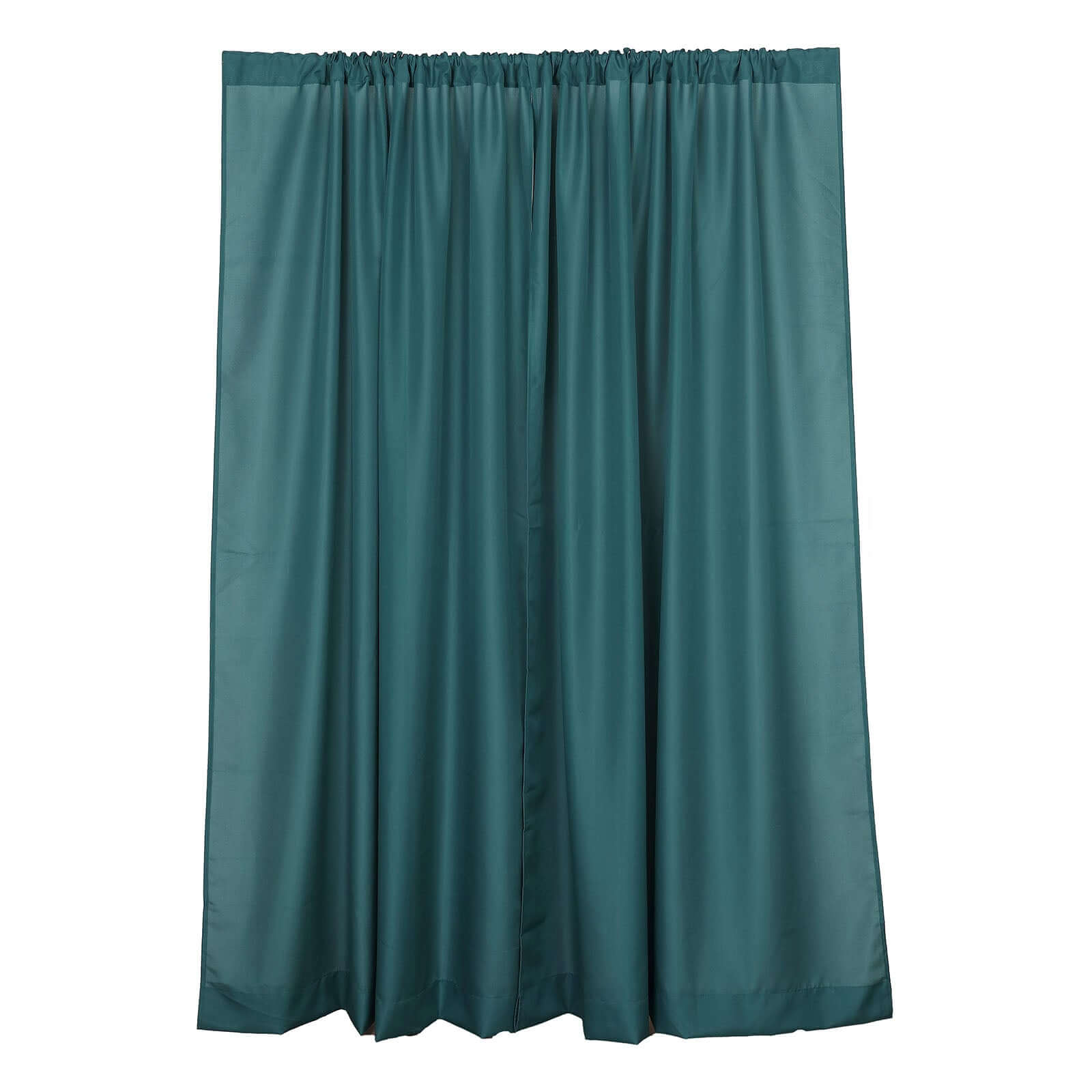 2-Pack 10ftx8ft Peacock Teal Polyester Event Drapes with Rod Pockets, 130 GSM
