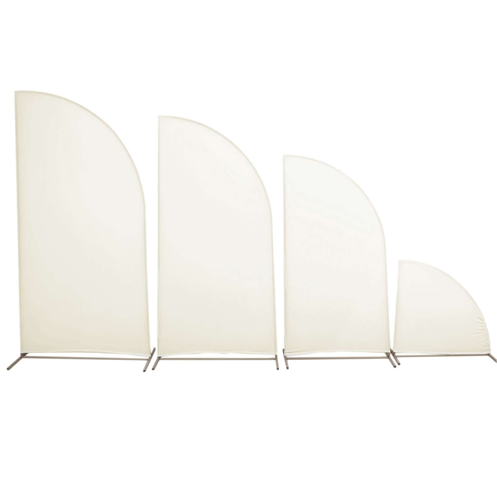 Special Offer! Set of 4 Custom - Fitted Matte Ivory Spandex Half - Moon Wedding Arch Backdrop Covers in Various Sizes