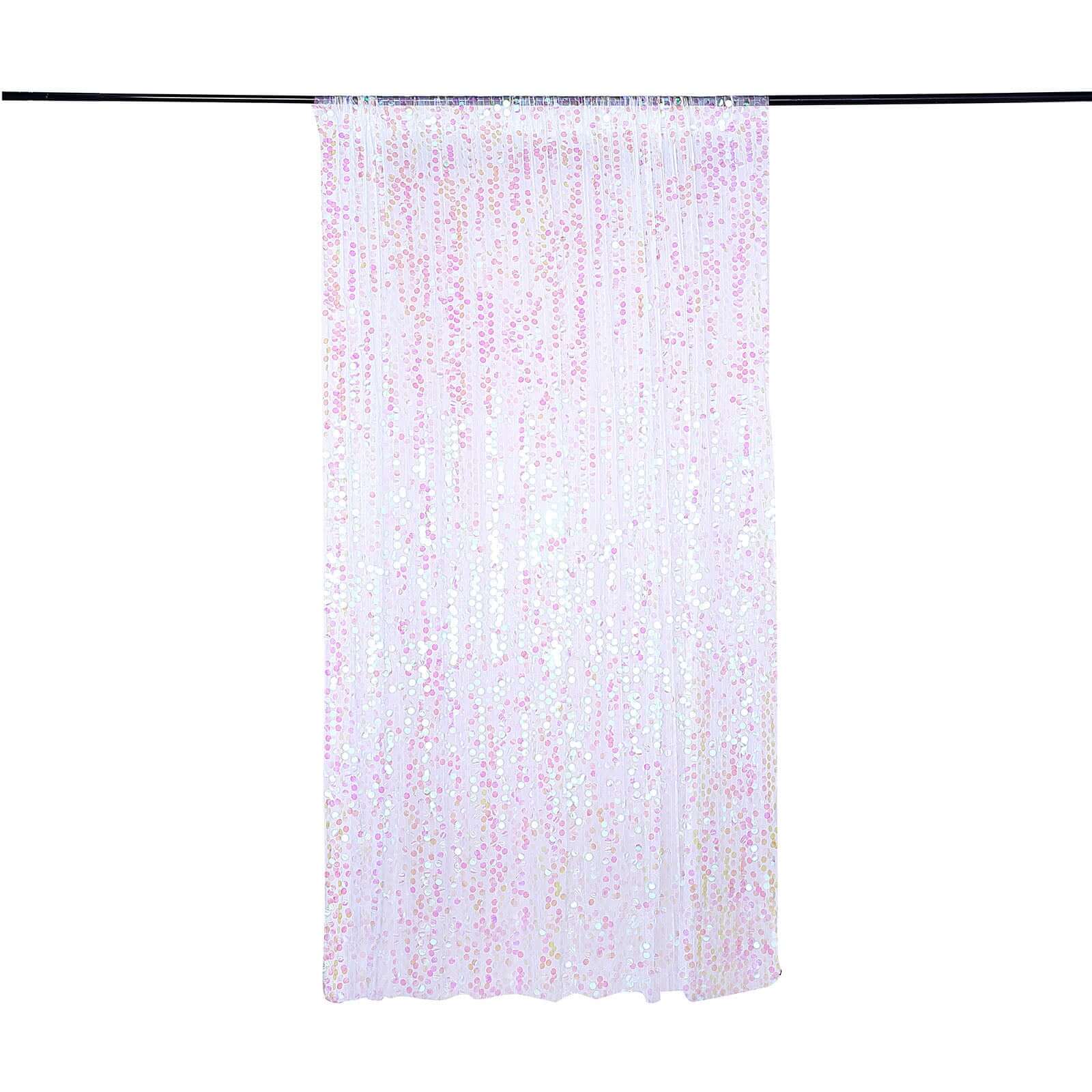 8ft by 8ft Iridescent Payette Big Sequin Event Drapes for Backdrop