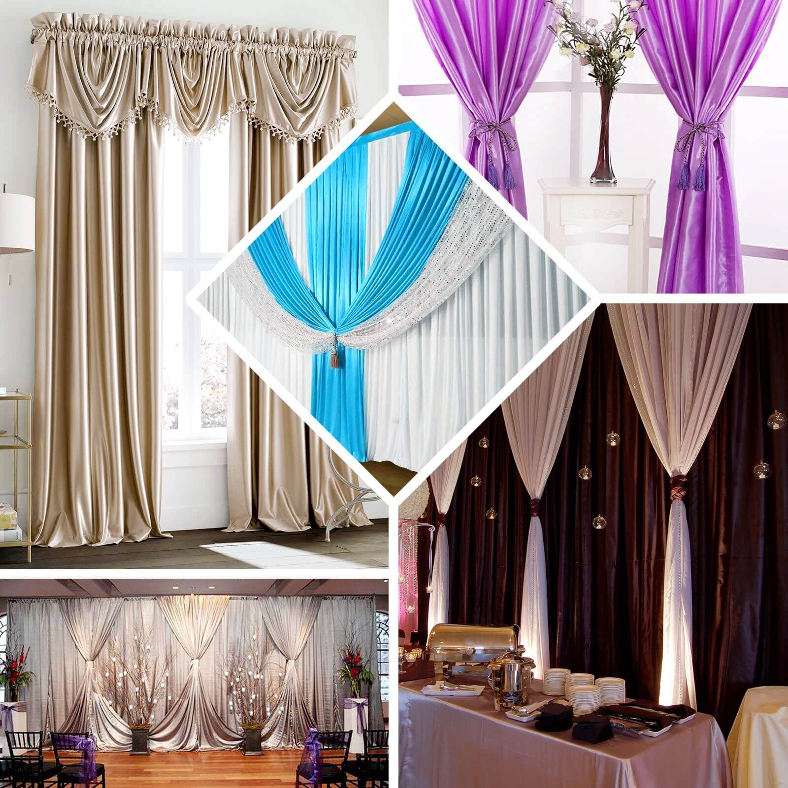 8ft x 10ft Olive Green Satin Event Backdrop Drapes for Various Occasions