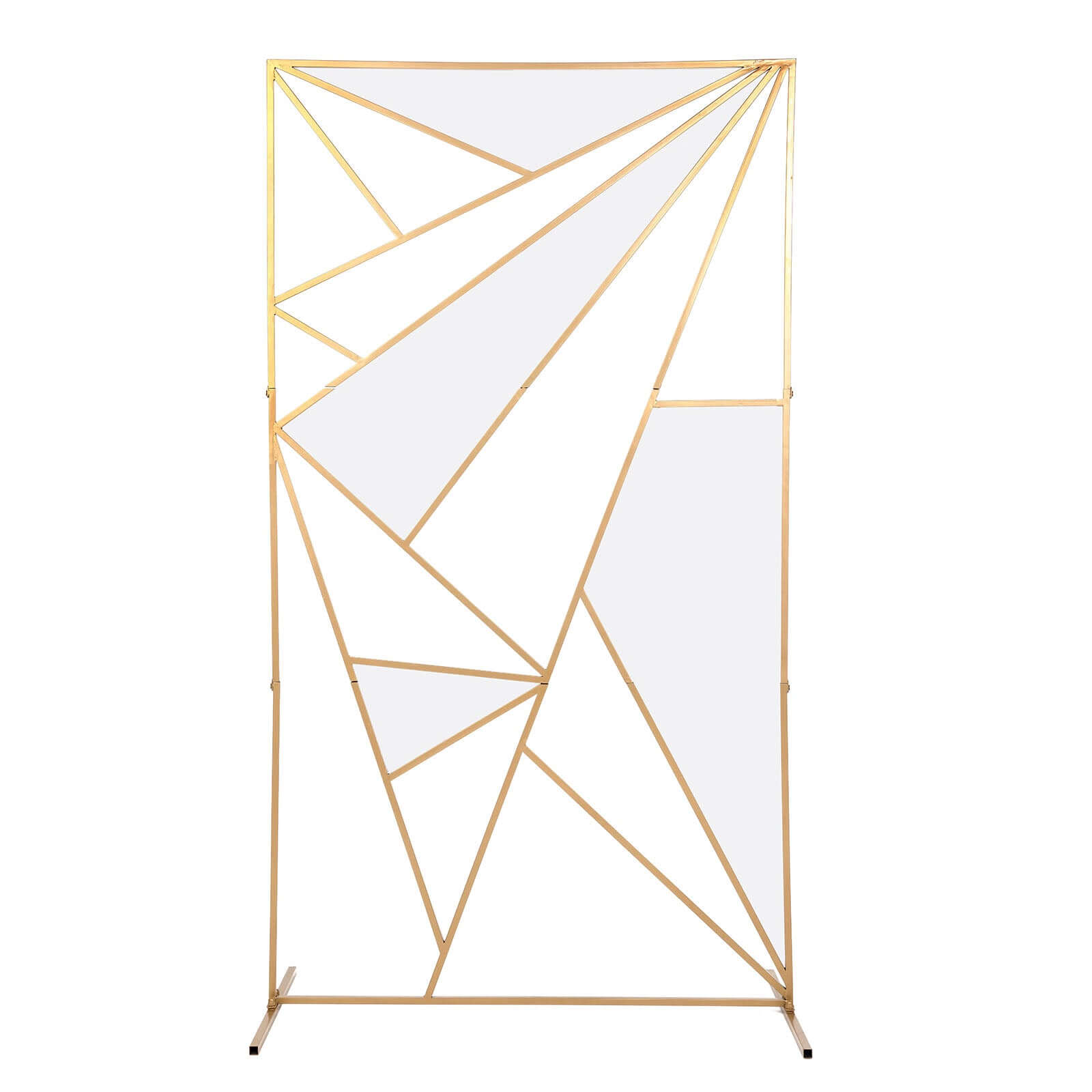 6ft Tall Gold Metal Rectangular Geometric Flower Frame for Wedding Backdrop with Cloudy Film Insert