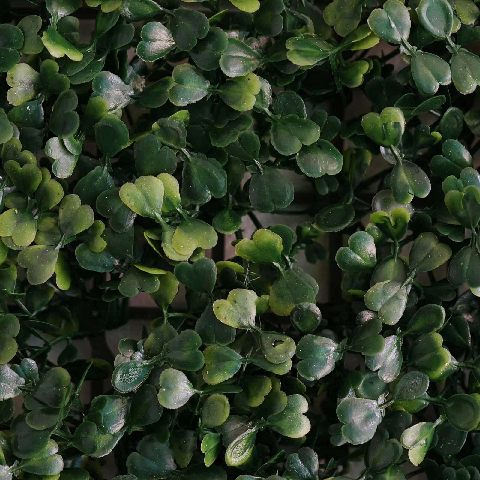 11 Sq ft. Dark Green Artificial Boxwood Hedge Garden Wall Backdrop Mat - Set of 4 Panels
