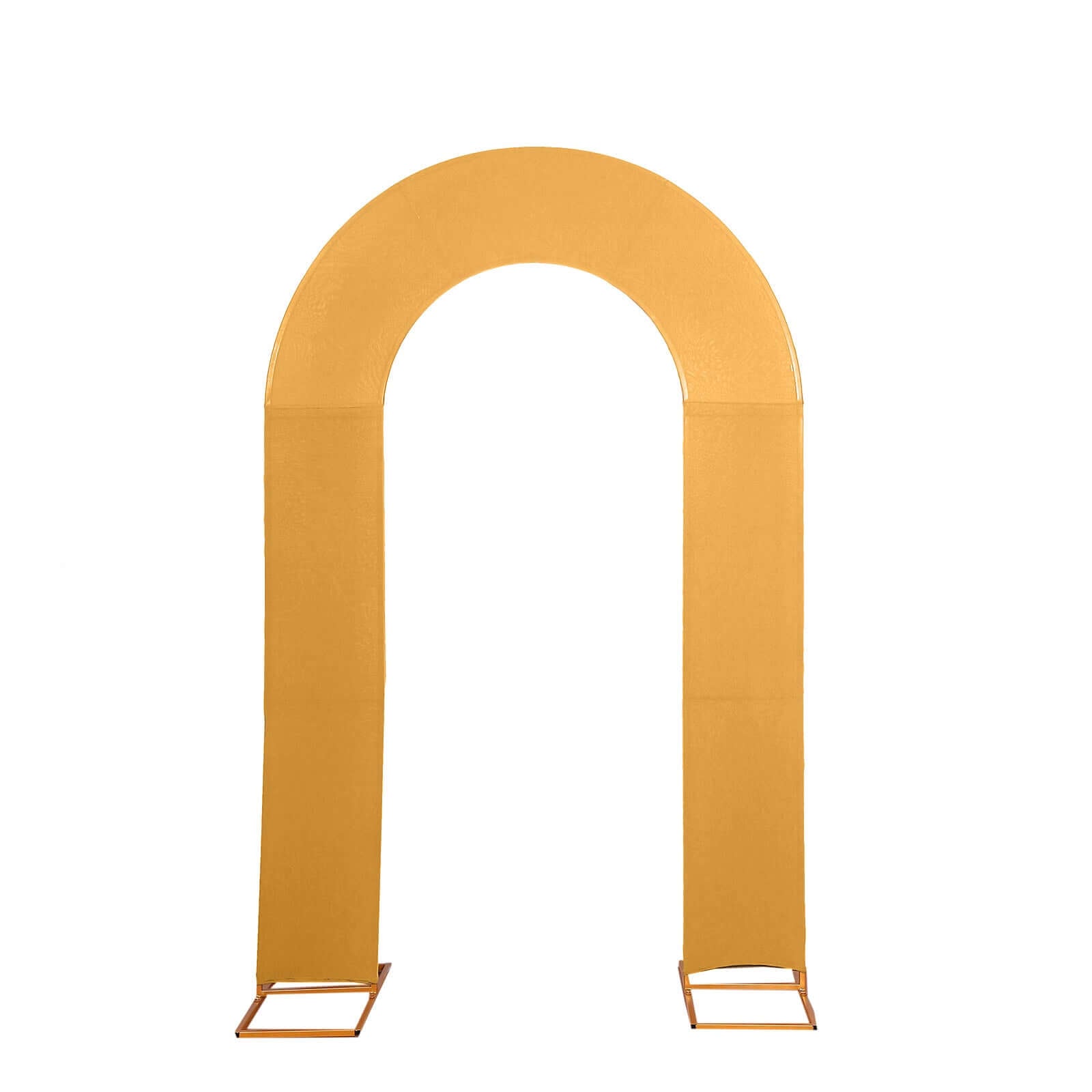 8ft Double-Sided Gold U-Shaped Spandex Fitted Slipcover for Wedding Arch