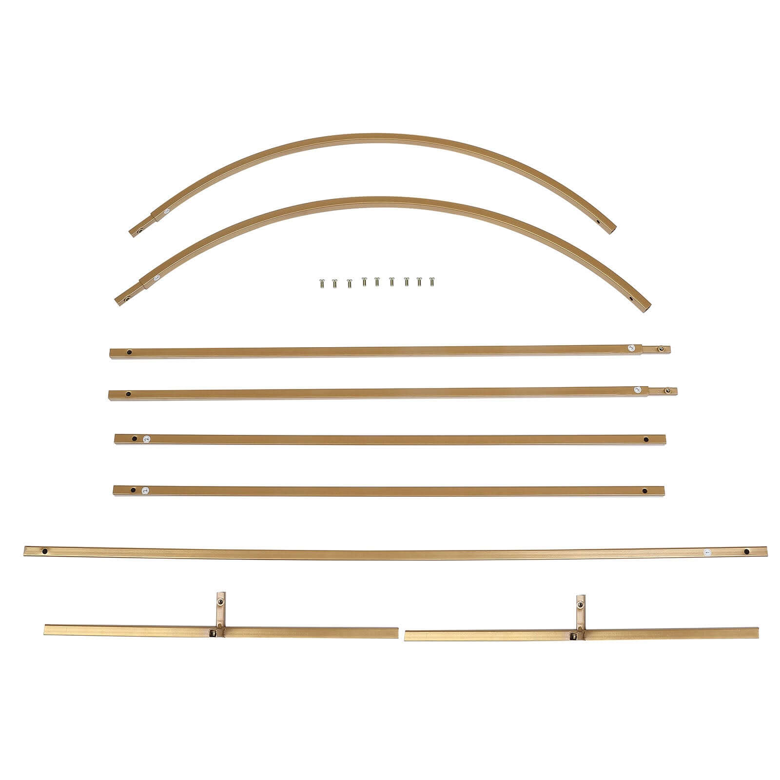 7ft Gold Metal Wedding Arch Chiara: Ideal Floral Display Frame with Round Top for Events