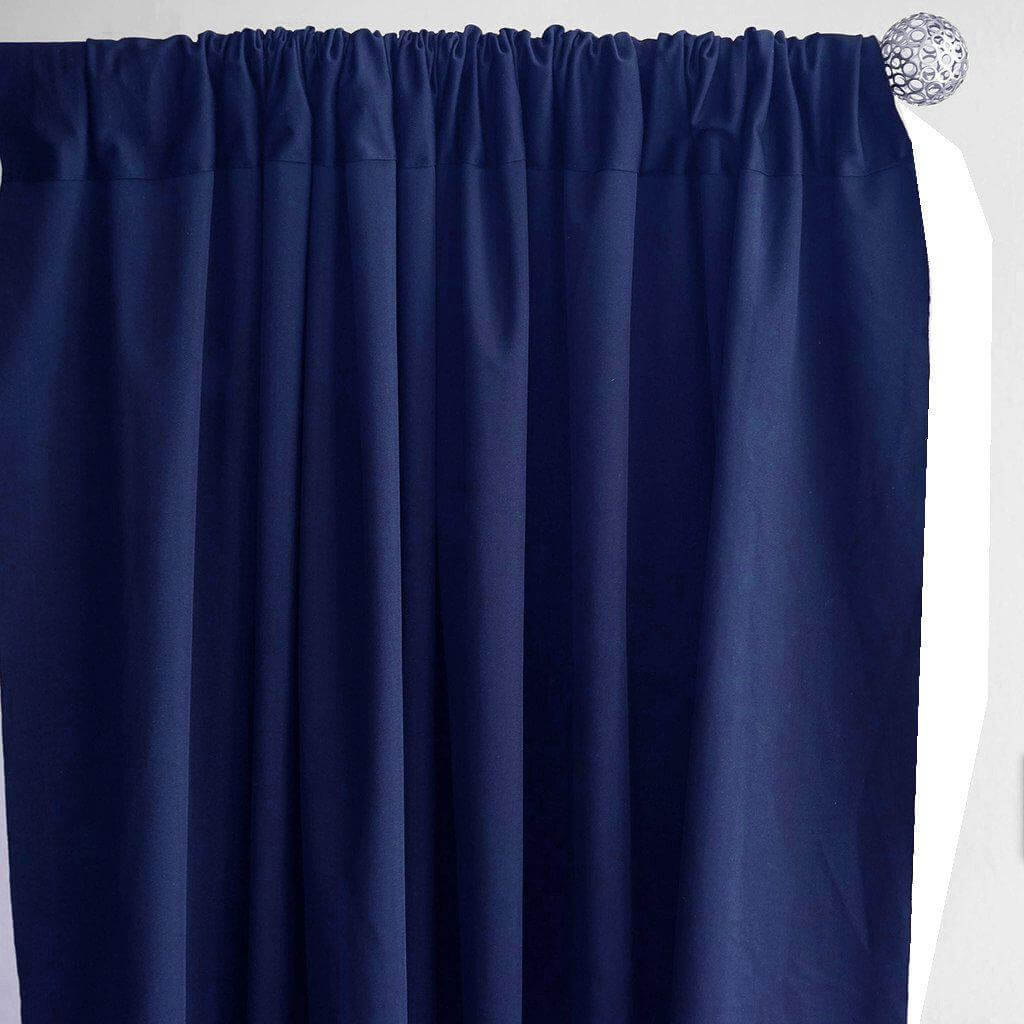 Hot Deal! 2 Pack Navy Blue 10ftx10ft Scuba Polyester Wrinkle-Free Flame Resistant Event Curtains with Rod Pockets