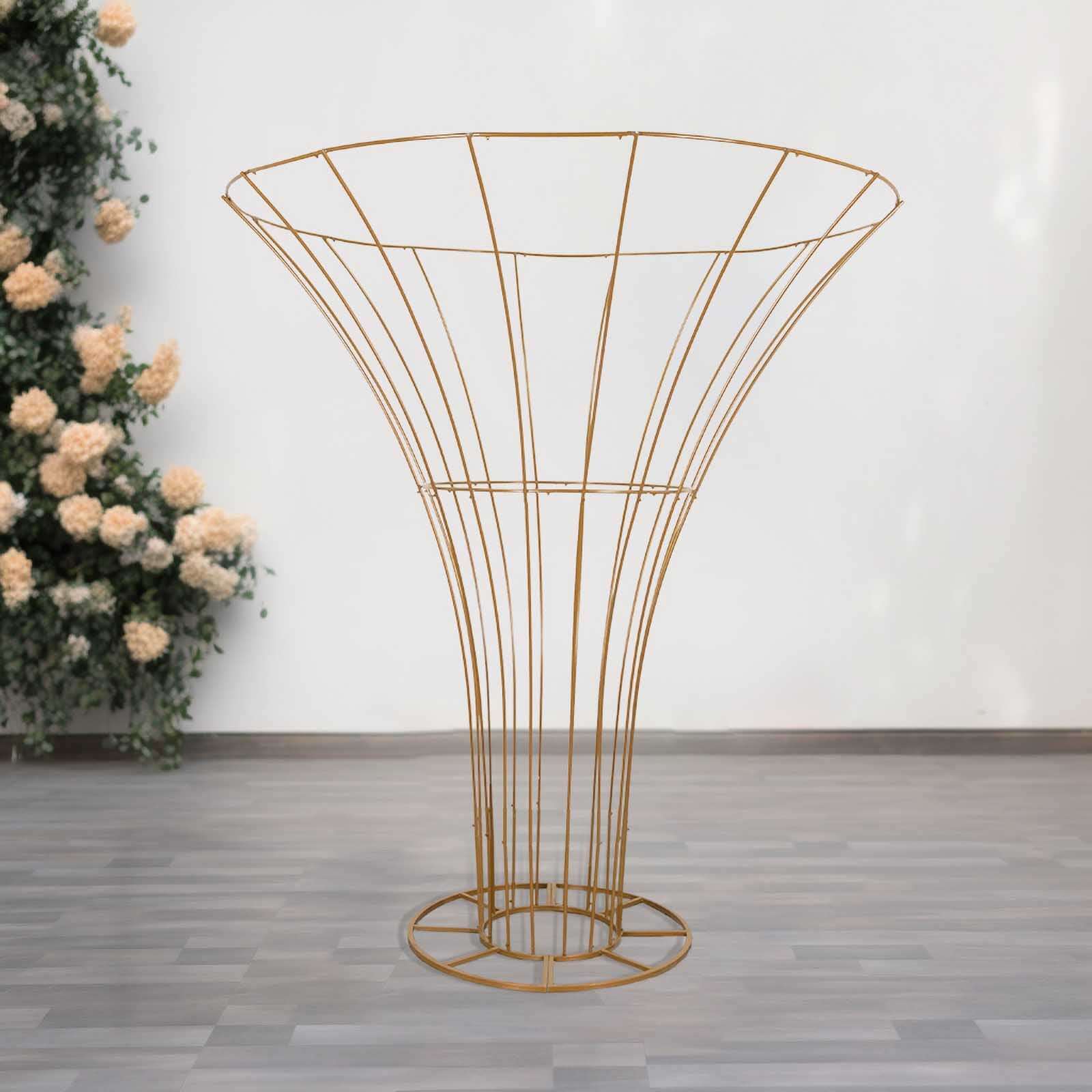 6.5ft Gold Blossom - Style Metal Floor Standing Wedding Floral Display Pedestal
