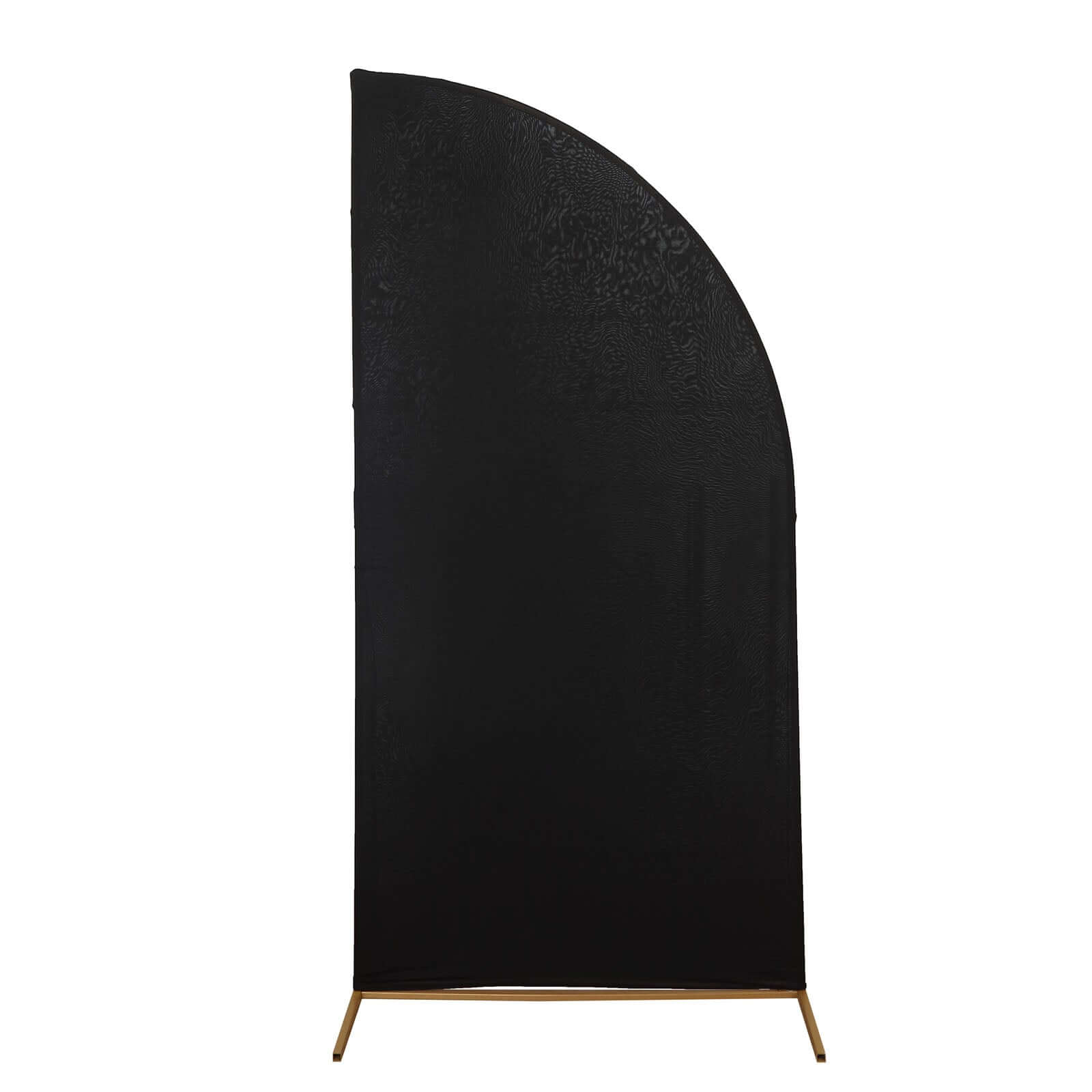 Custom-Fitted 6ft Matte Black Spandex Half Moon Chiara Wedding Arch Backdrop Cover